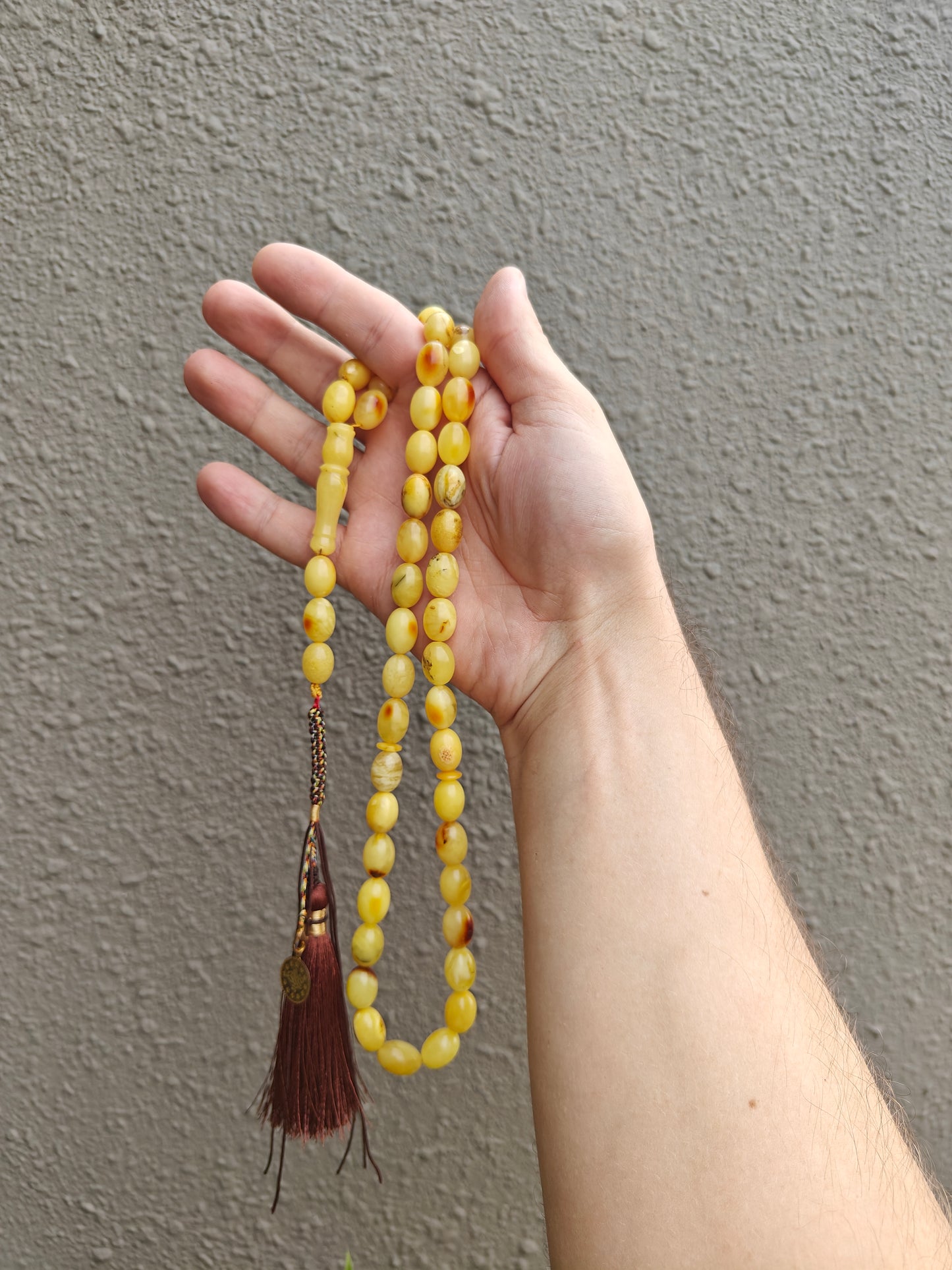 Natural Raw Amber Tasbih 45 Beads + 3 Spare