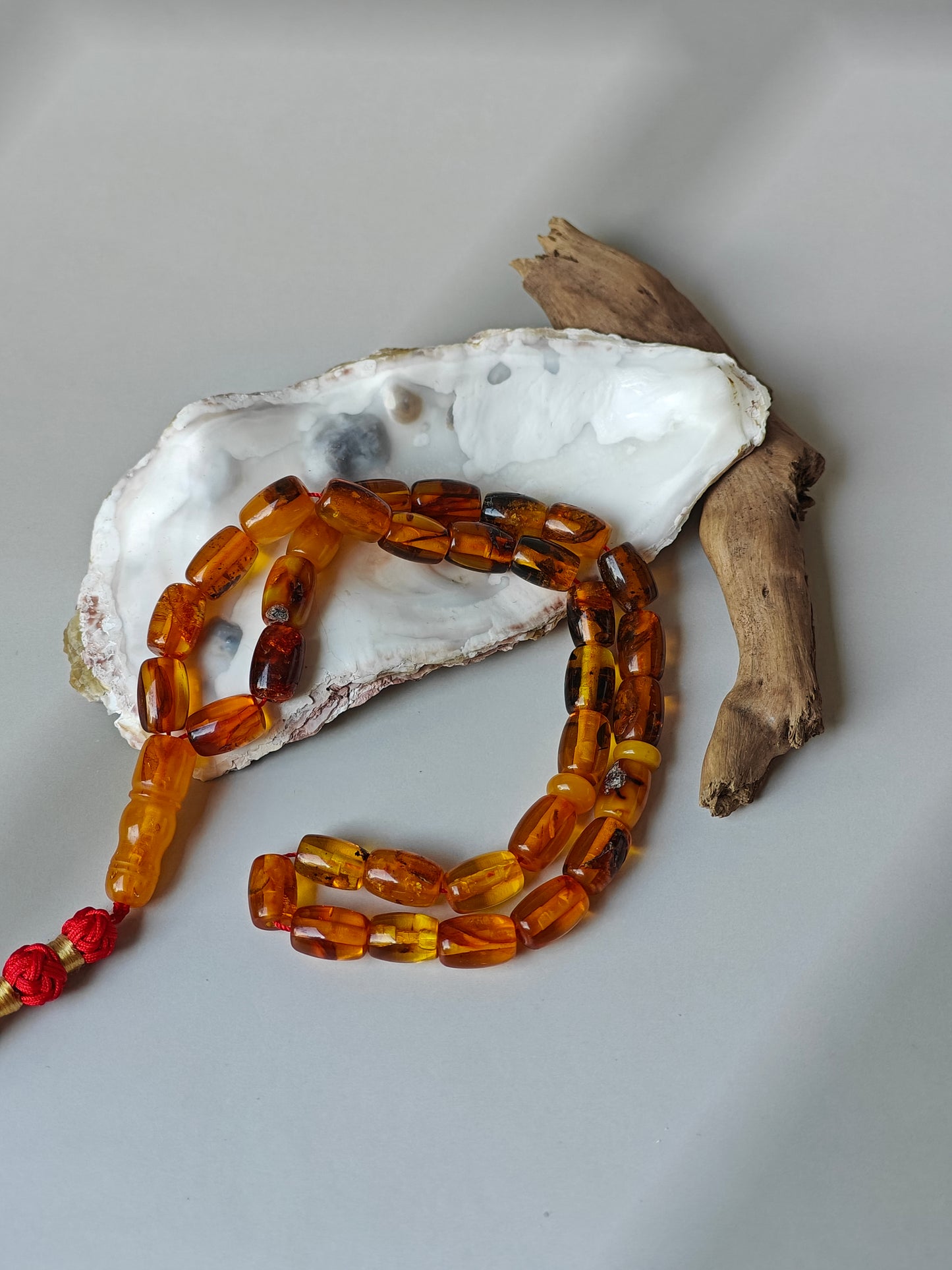 Raw Aged Multicolor Amber Tasbih – 33 Beads