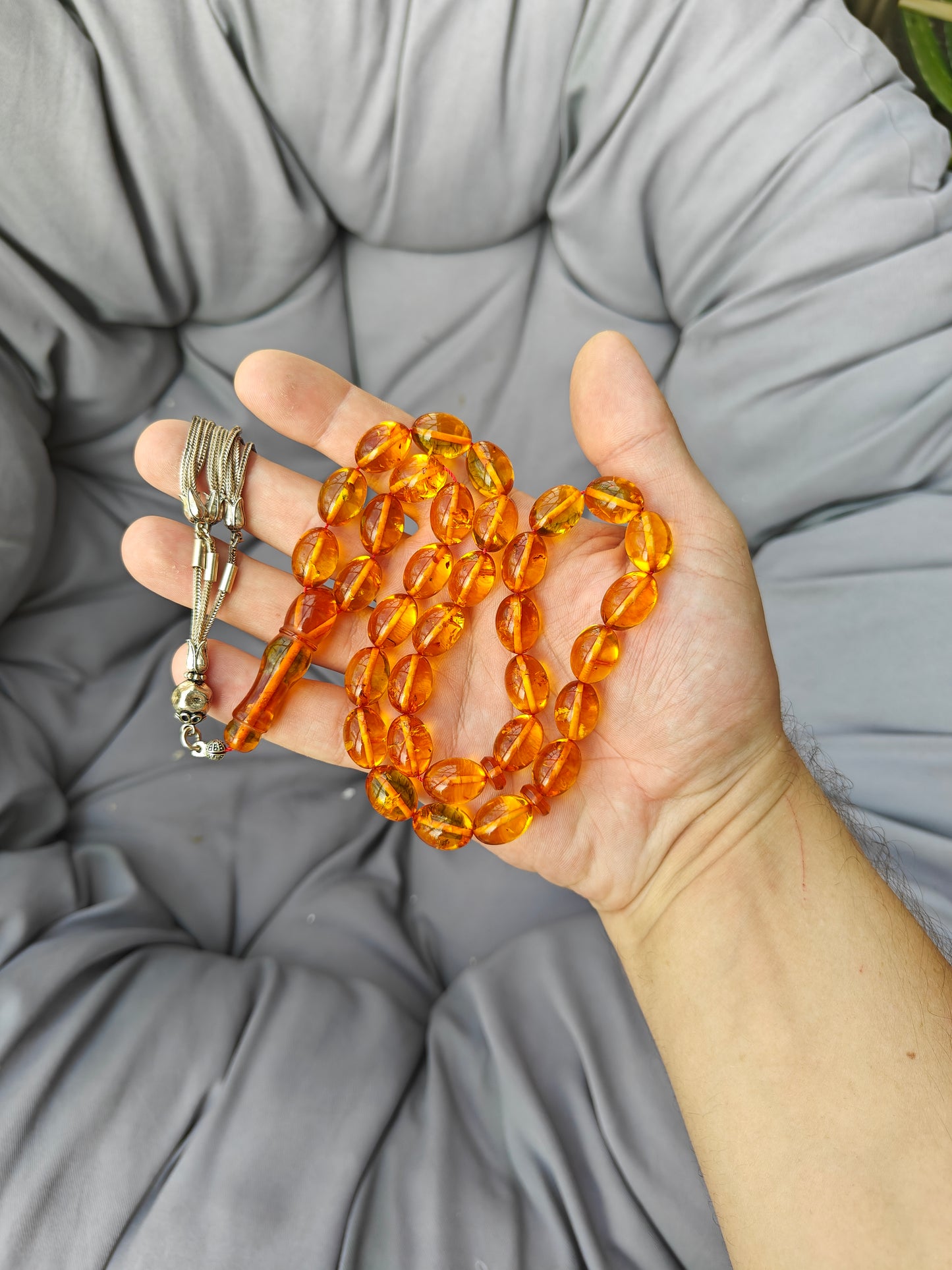 Vintage Cognac Amber Tasbih – 33 Beads