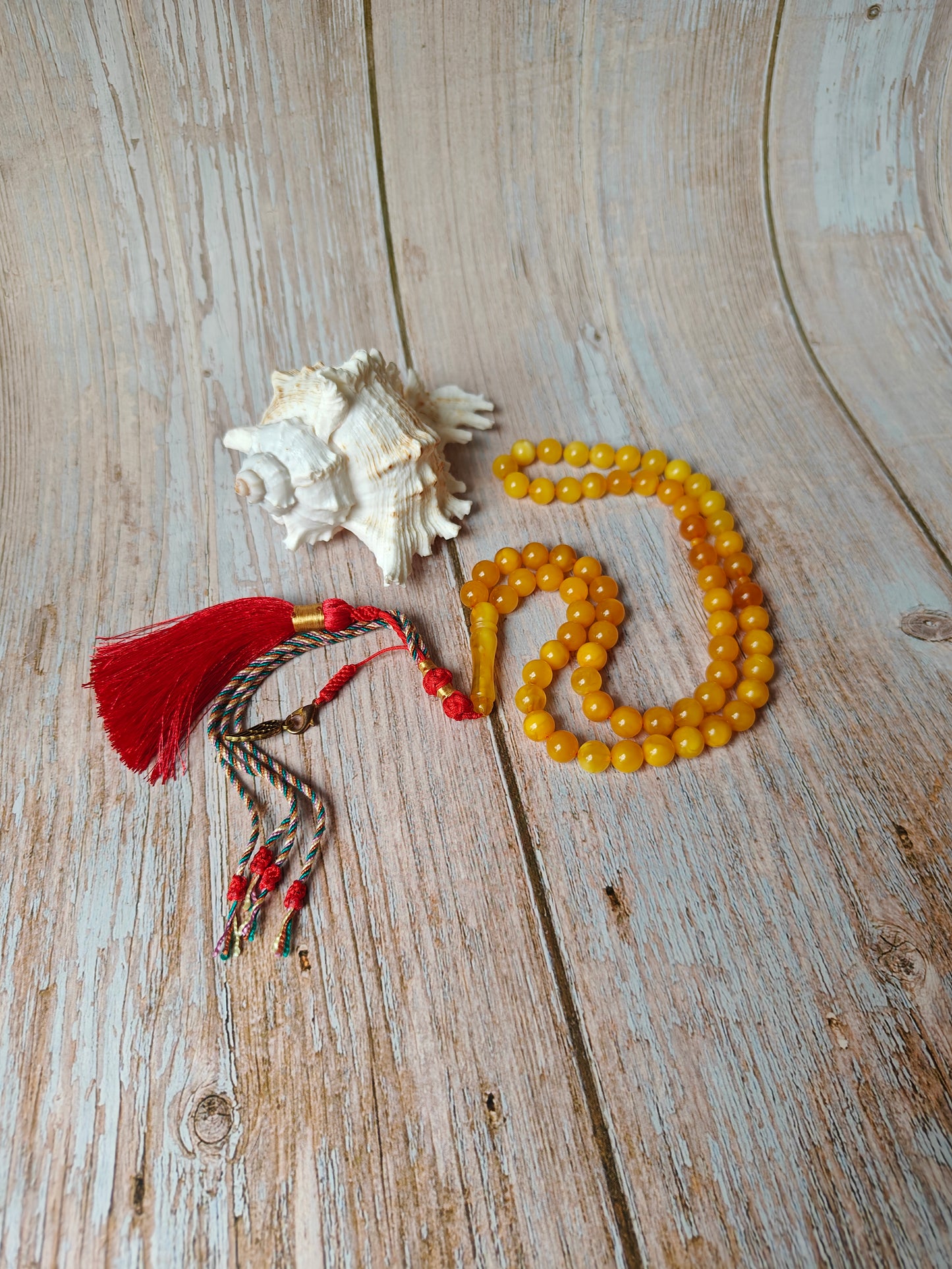 Aged Multicolor Natural Amber Pocket Size Tasbih 66 Beads