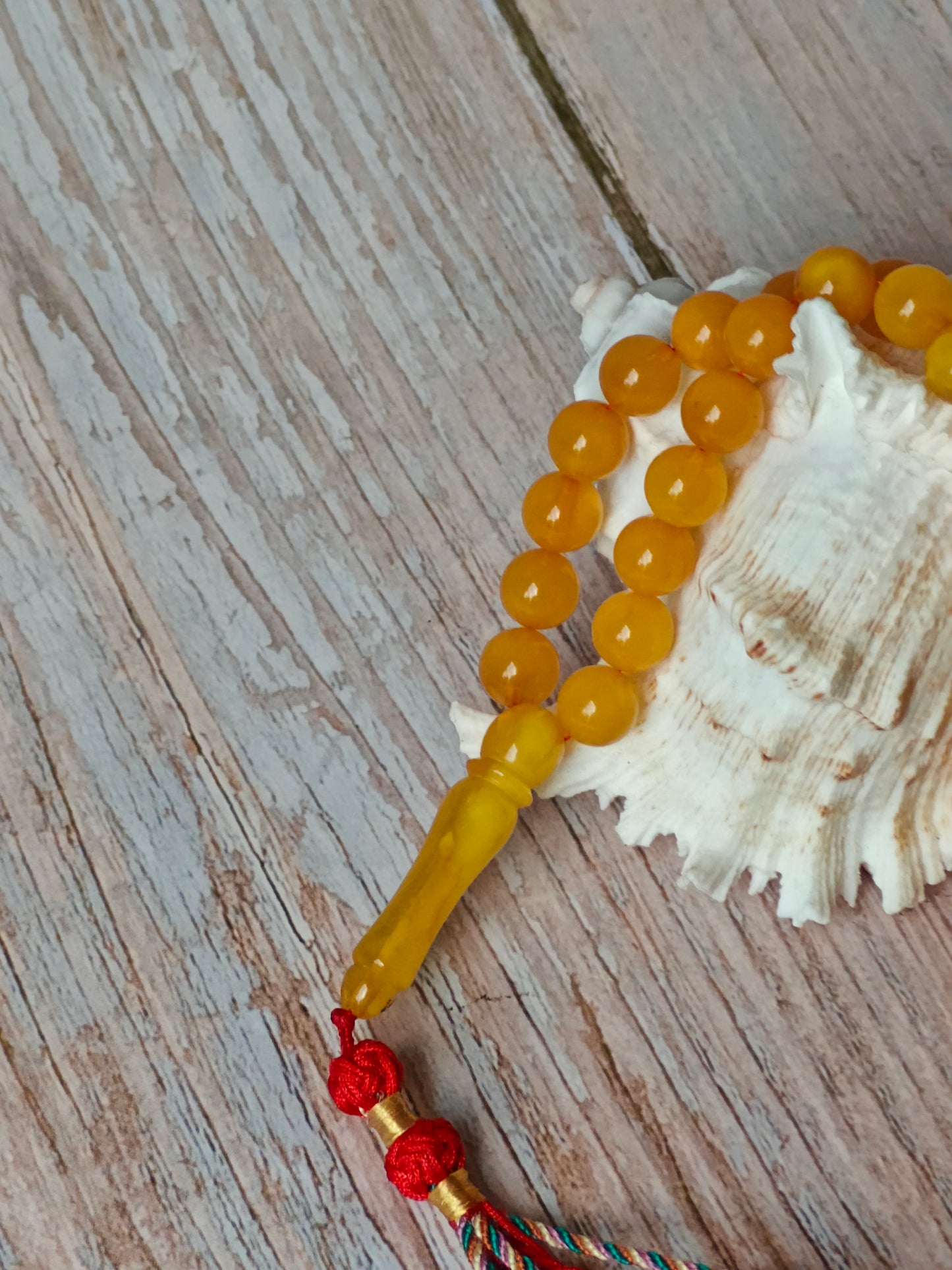 Aged Multicolor Natural Amber Pocket Size Tasbih 66 Beads
