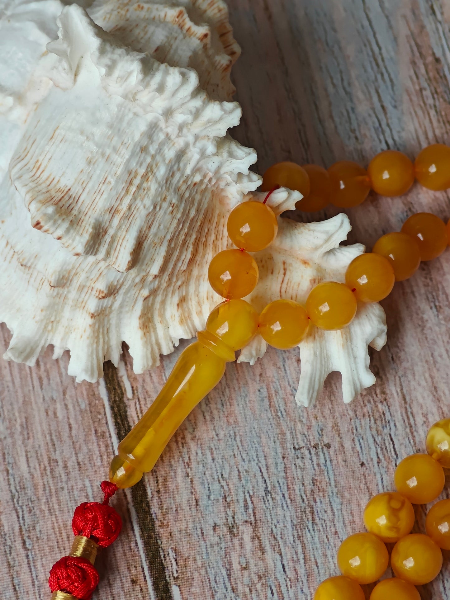 Aged Multicolor Natural Amber Pocket Size Tasbih 66 Beads