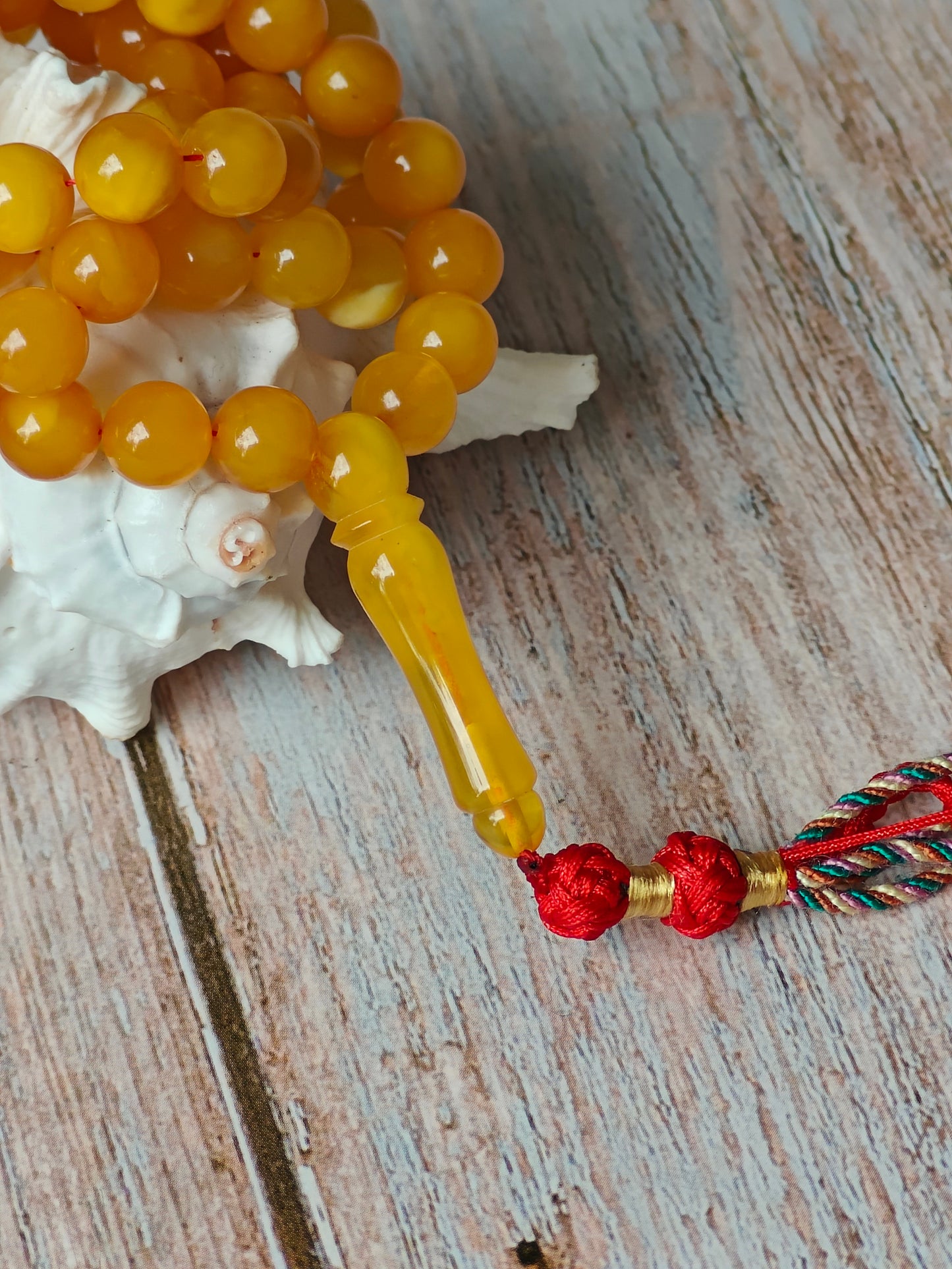 Aged Multicolor Natural Amber Pocket Size Tasbih 66 Beads