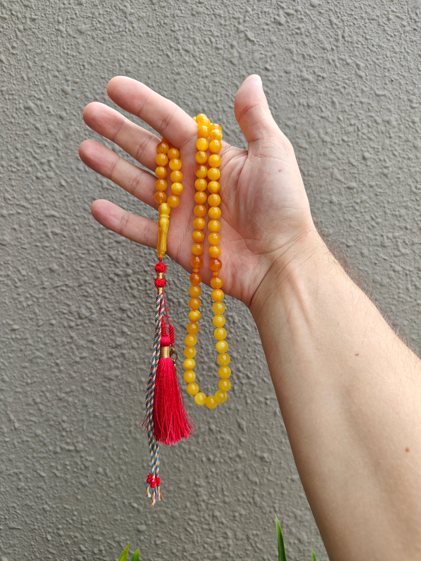 Aged Multicolor Natural Amber Pocket Size Tasbih 66 Beads