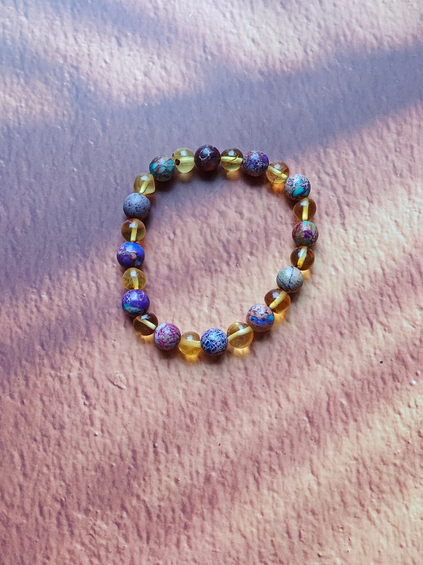 Imperial Jasper & Citron Amber Bracelet