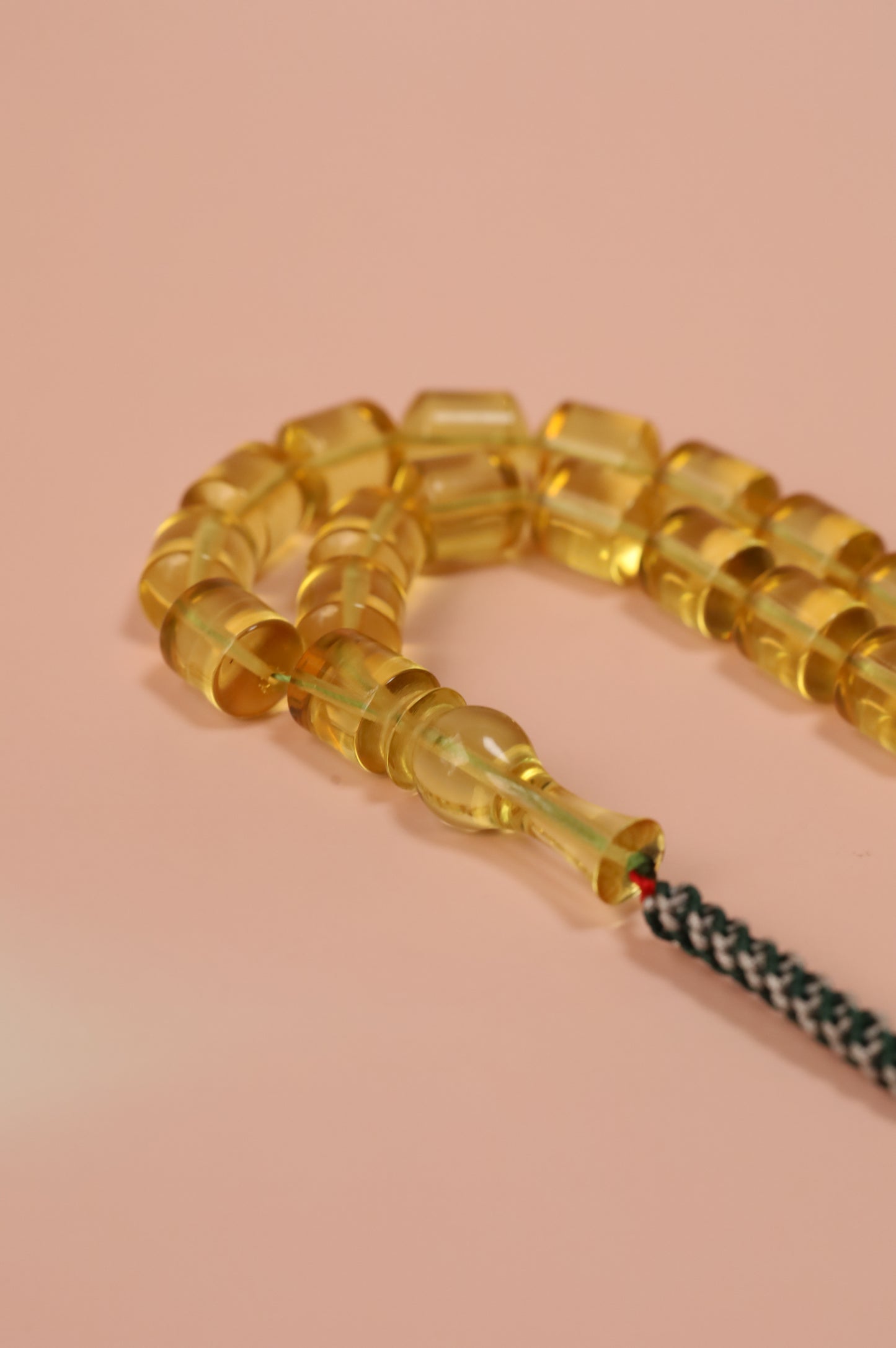 Transparent Citron Amber Misbah – 45 Beads