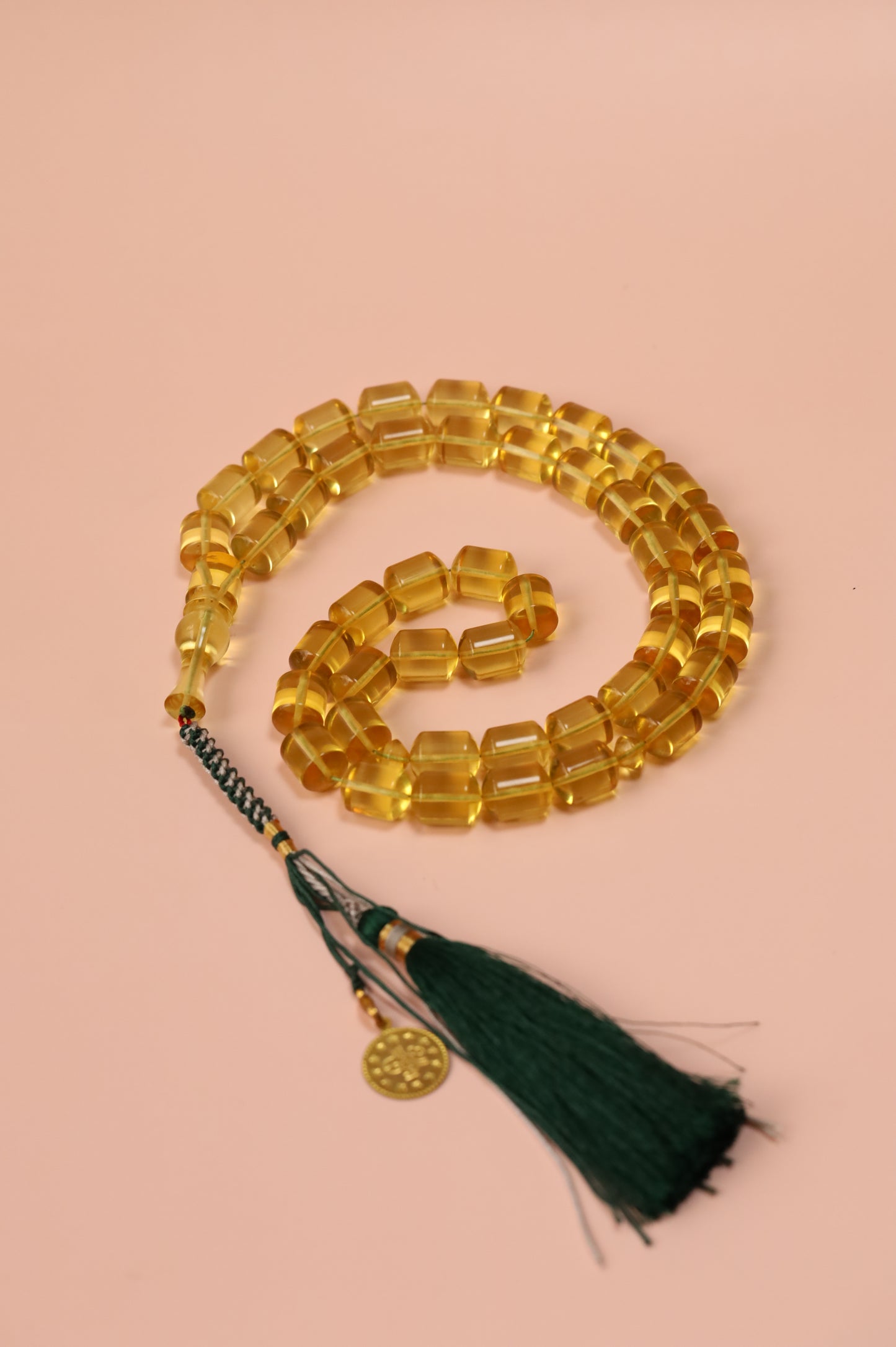 Transparent Citron Amber Misbah – 45 Beads