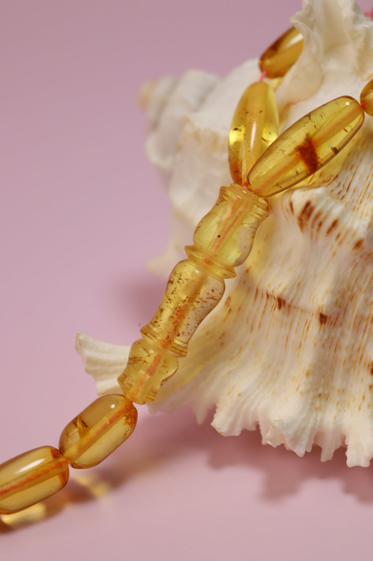 Natural Citron Amber Misbah – 33 Olive Beads