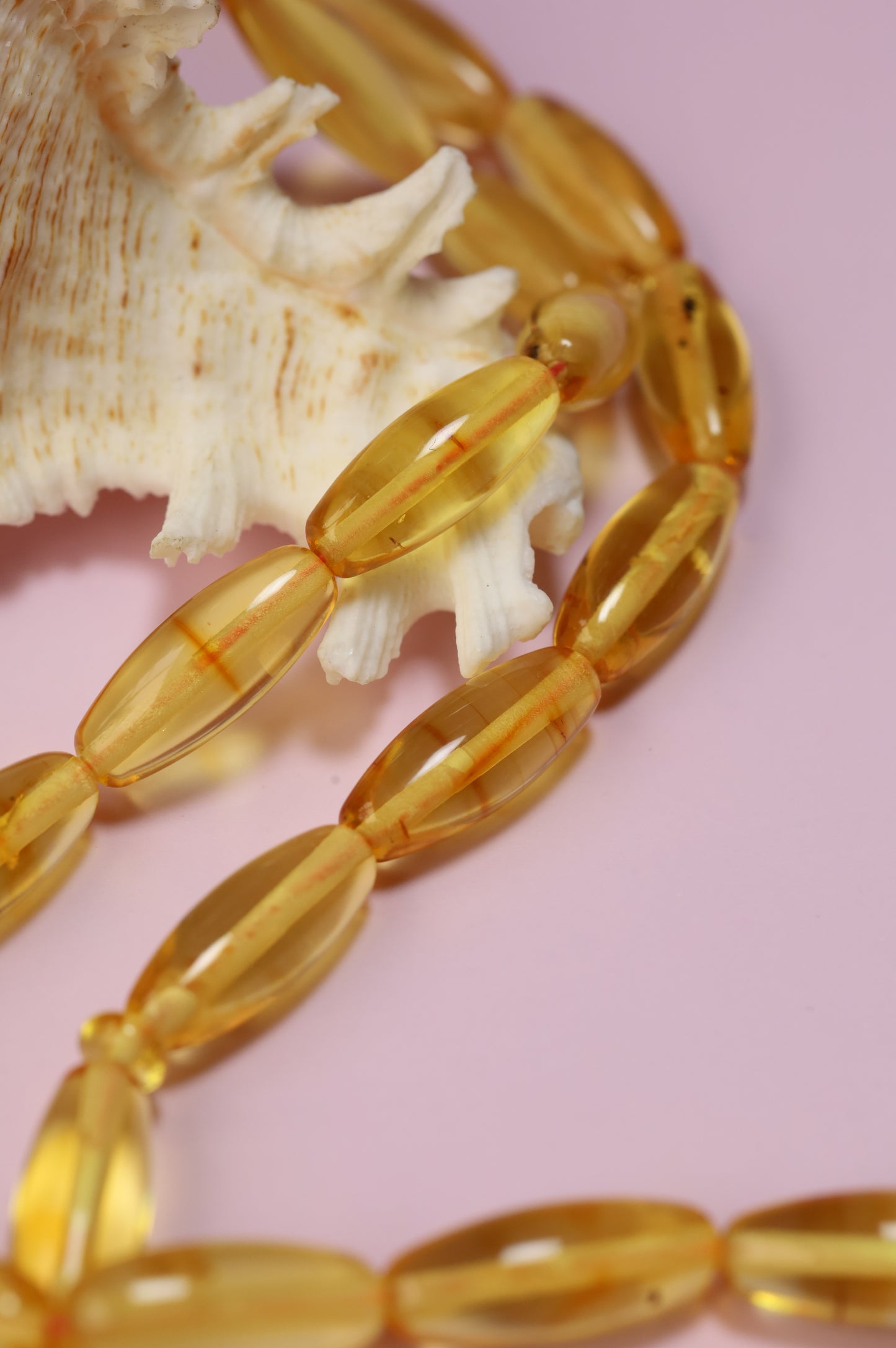 Natural Citron Amber Misbah – 33 Olive Beads