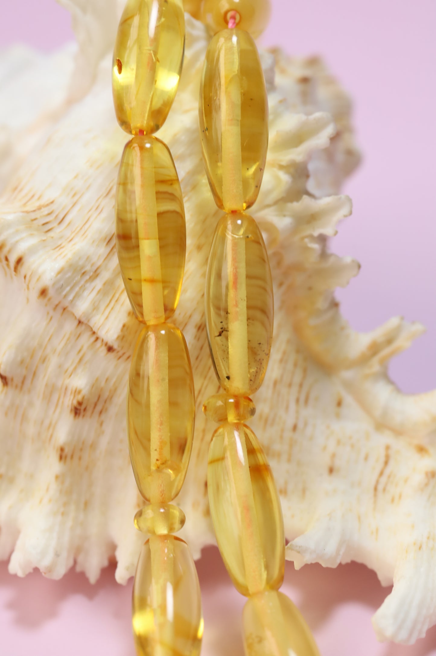 Natural Citron Amber Misbah – 33 Olive Beads