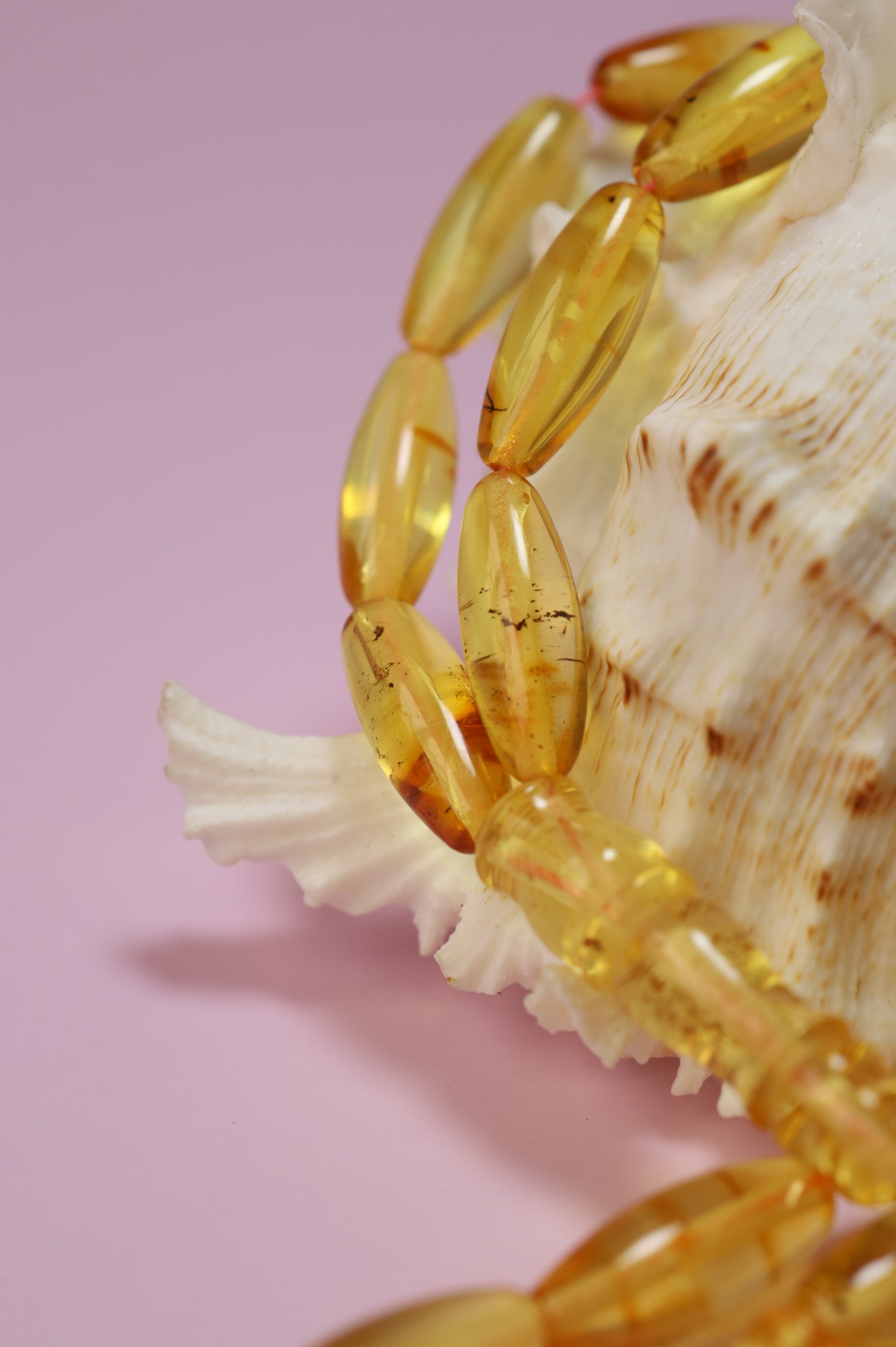 Natural Citron Amber Misbah – 33 Olive Beads