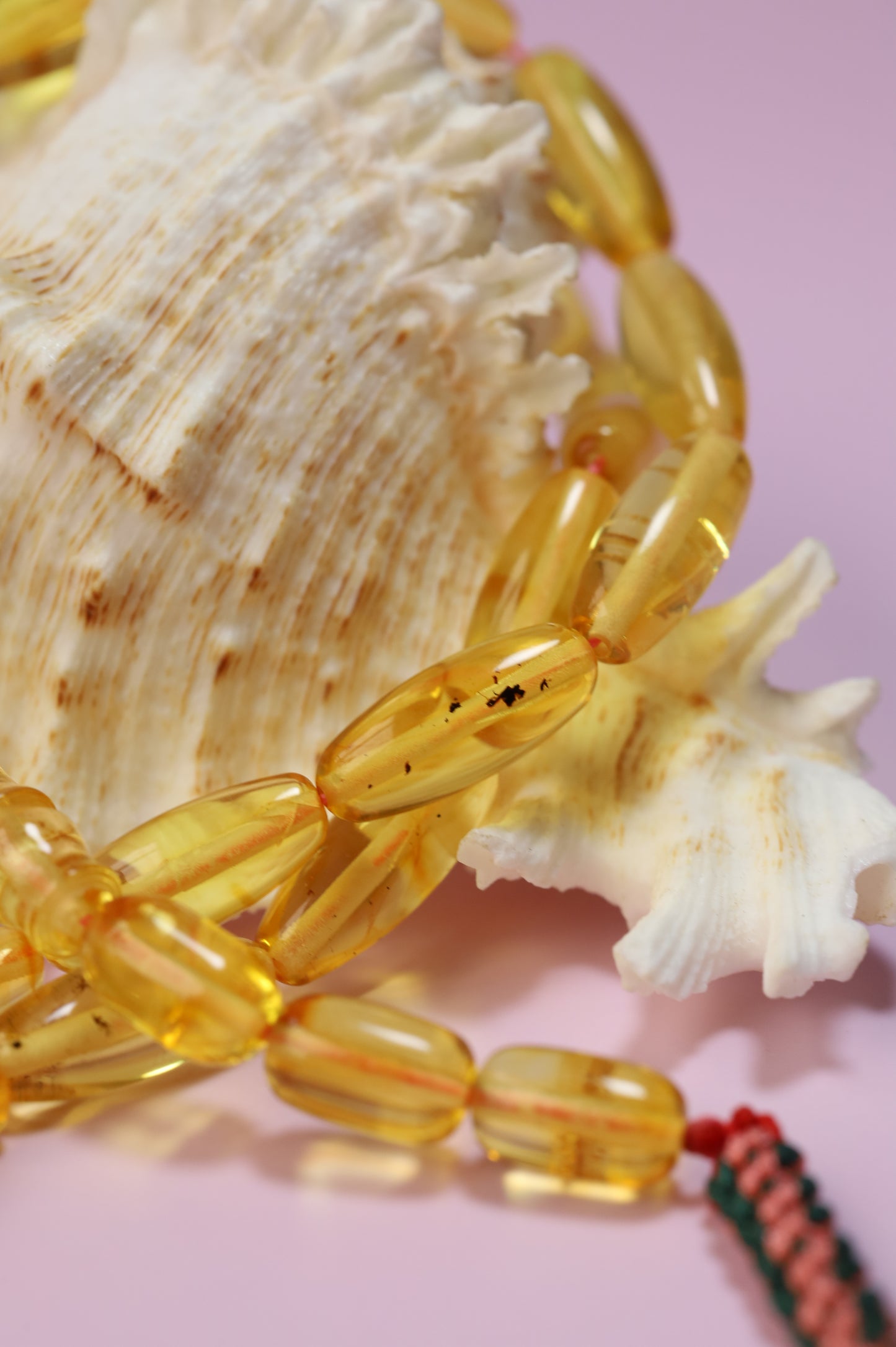Natural Citron Amber Misbah – 33 Olive Beads