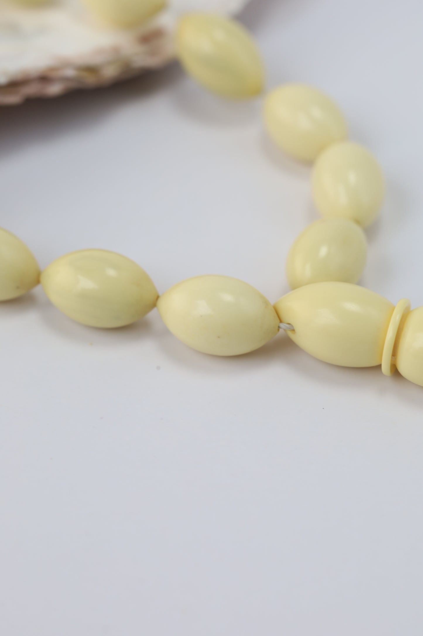 Ivory Chernobyl Old Bakelite Misbah – 33 Selected Olive Shape Beads