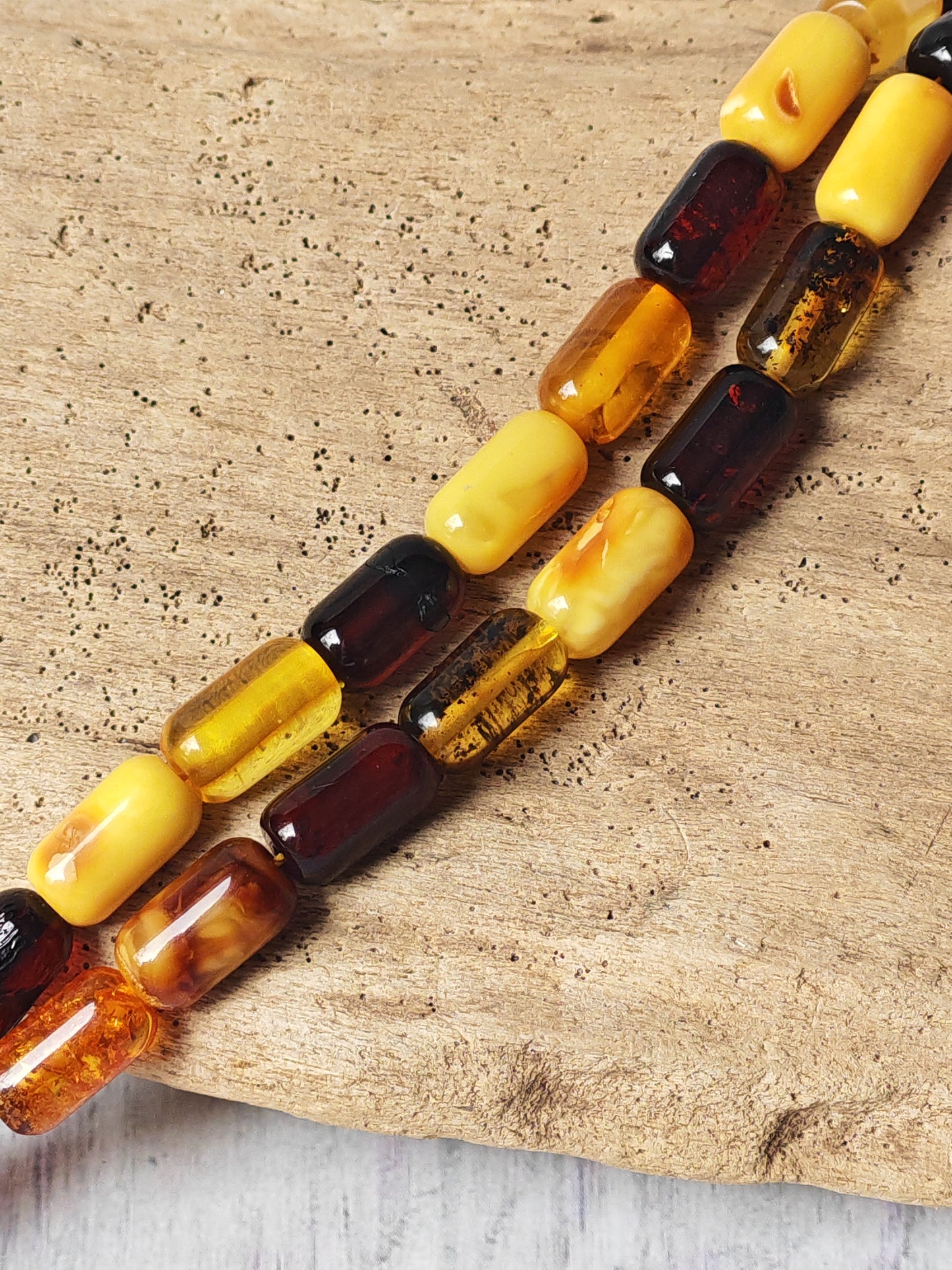 Mackintosh Butterscotch Amber Misbah – 45 Barrel Shape Beads + 3 Spares