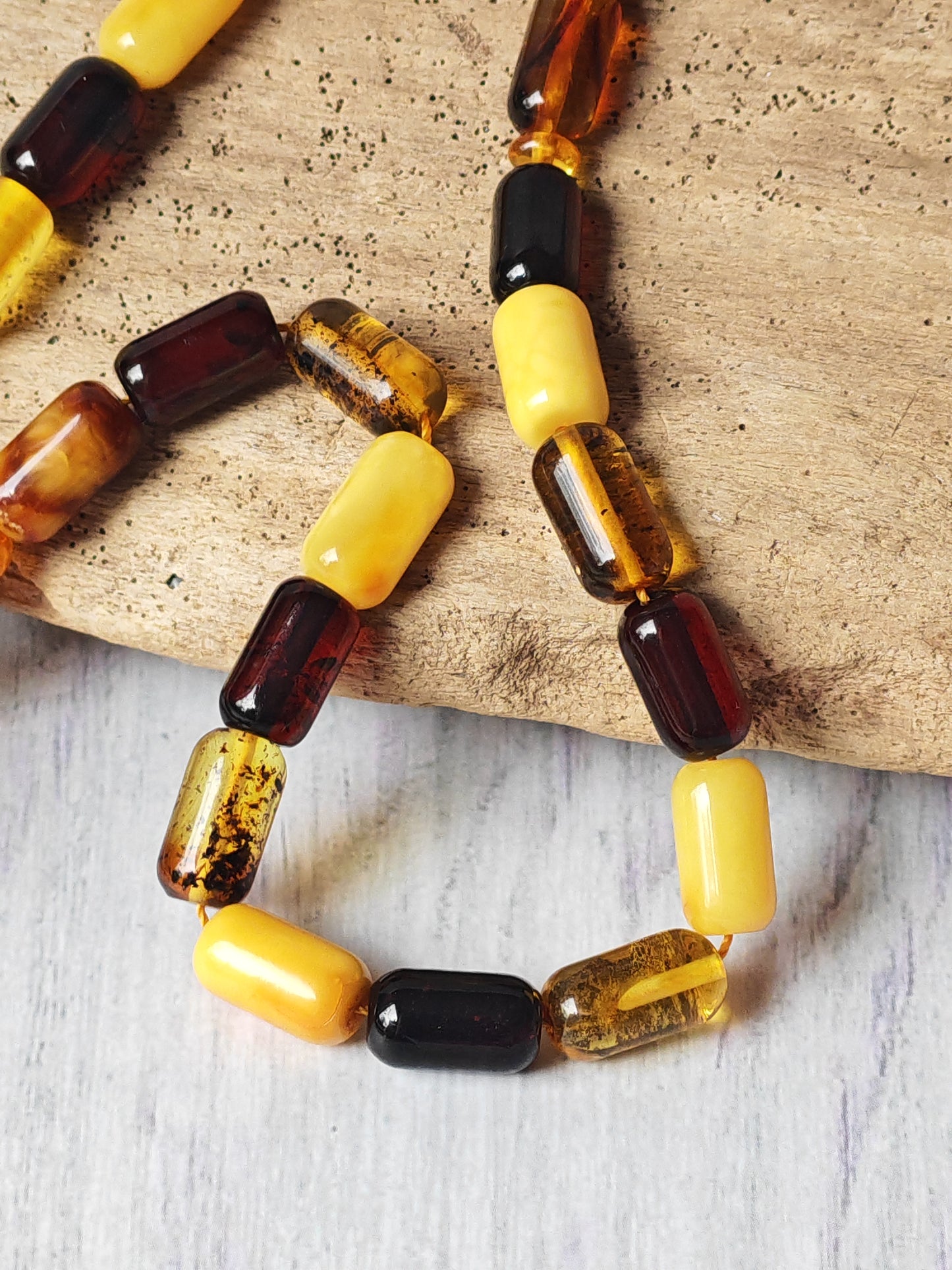 Mackintosh Butterscotch Amber Misbah – 45 Barrel Shape Beads + 3 Spares