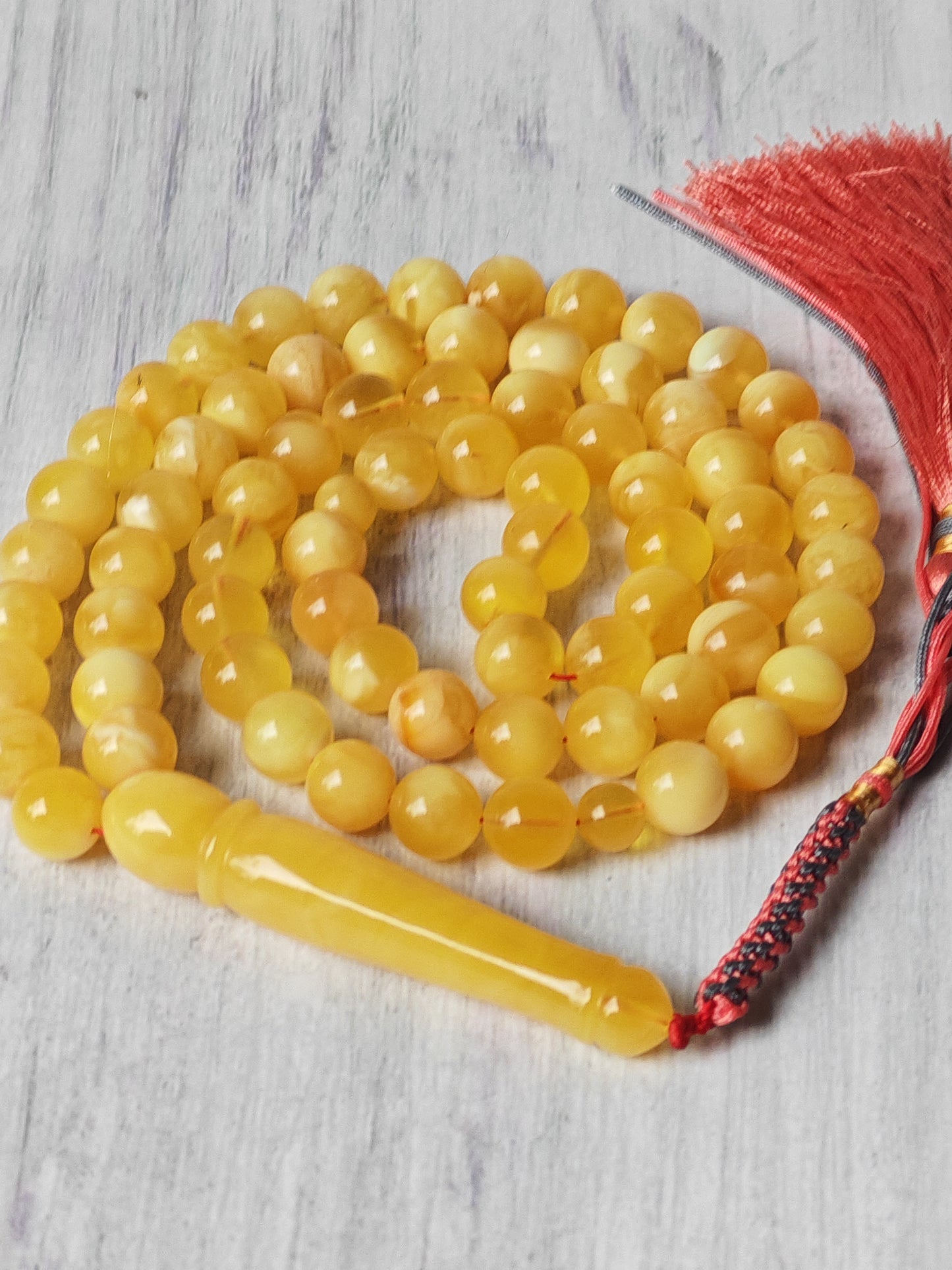 Natural Cloudy Amber Tasbih 71 Beads