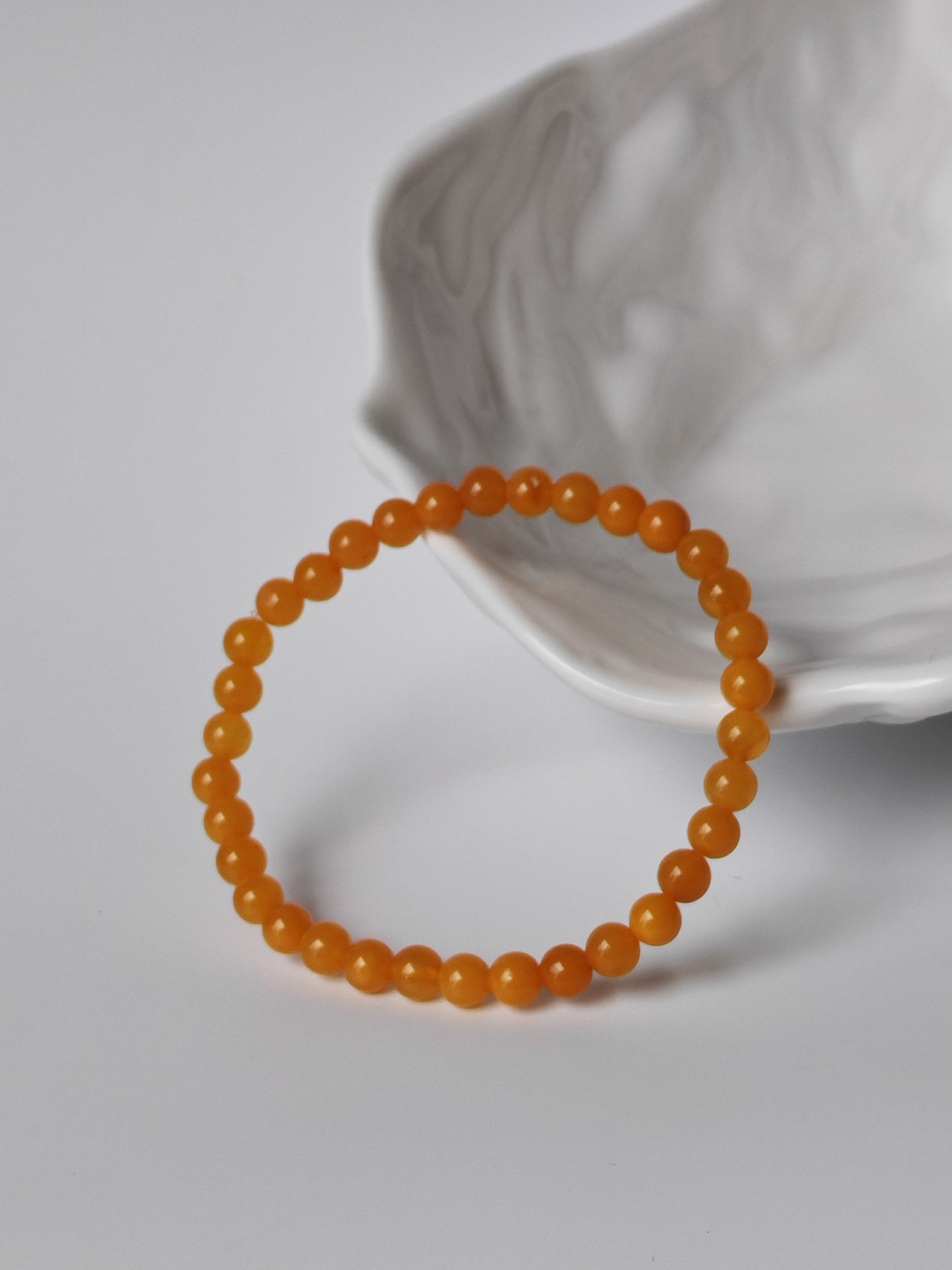 Natural Honey Amber Beaded Bracelet 5,5mm