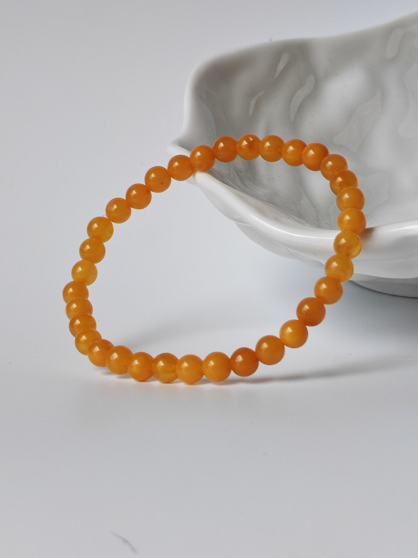 Natural Honey Amber Beaded Bracelet 5,5mm