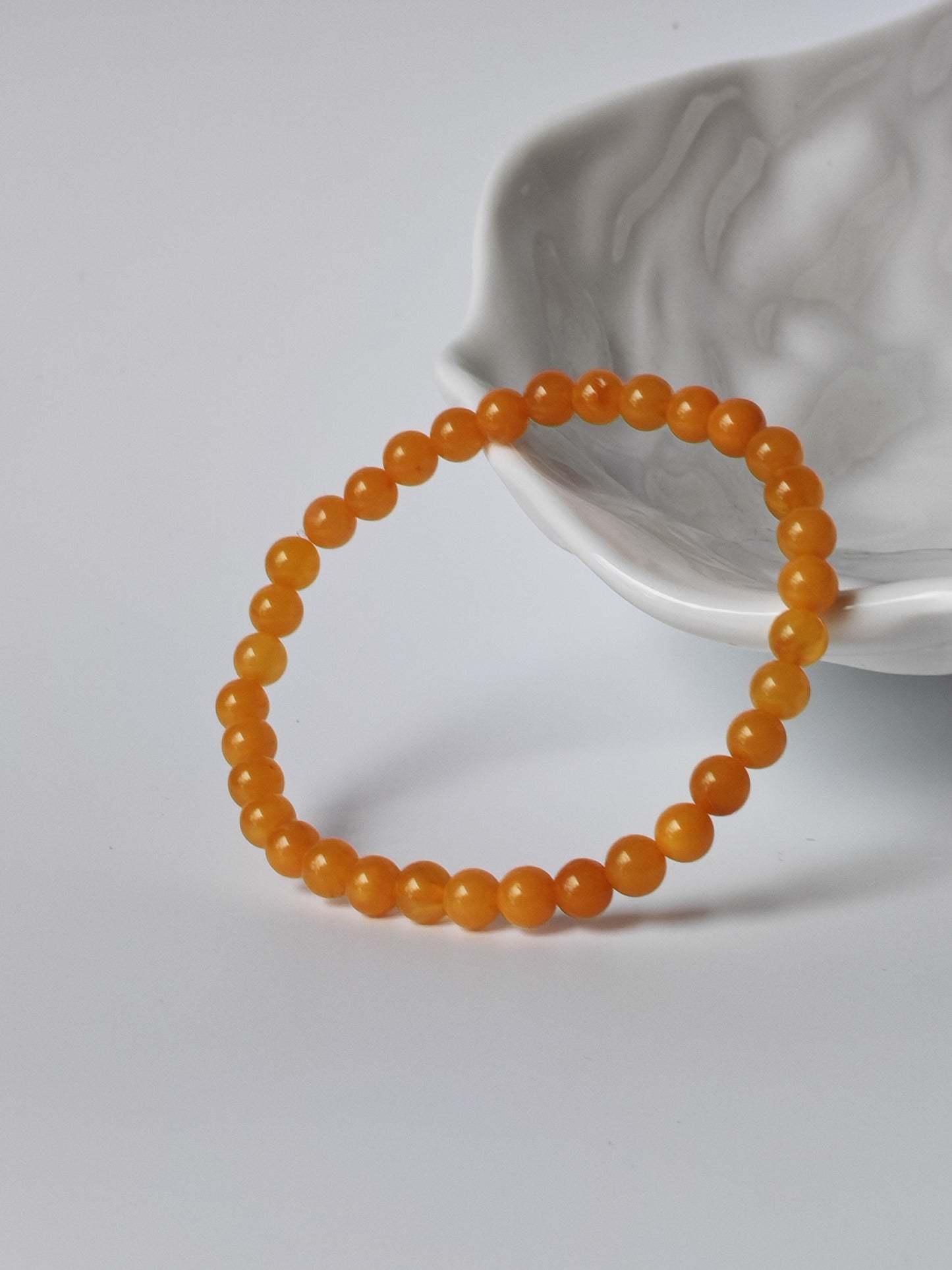 Natural Honey Amber Beaded Bracelet 5,5mm