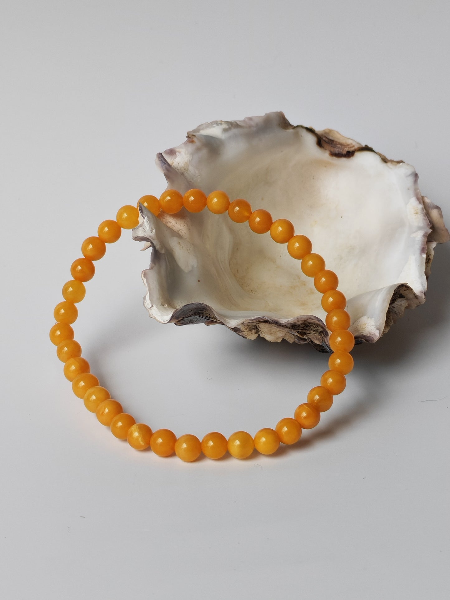Natural Honey Amber Beaded Bracelet 5,5mm