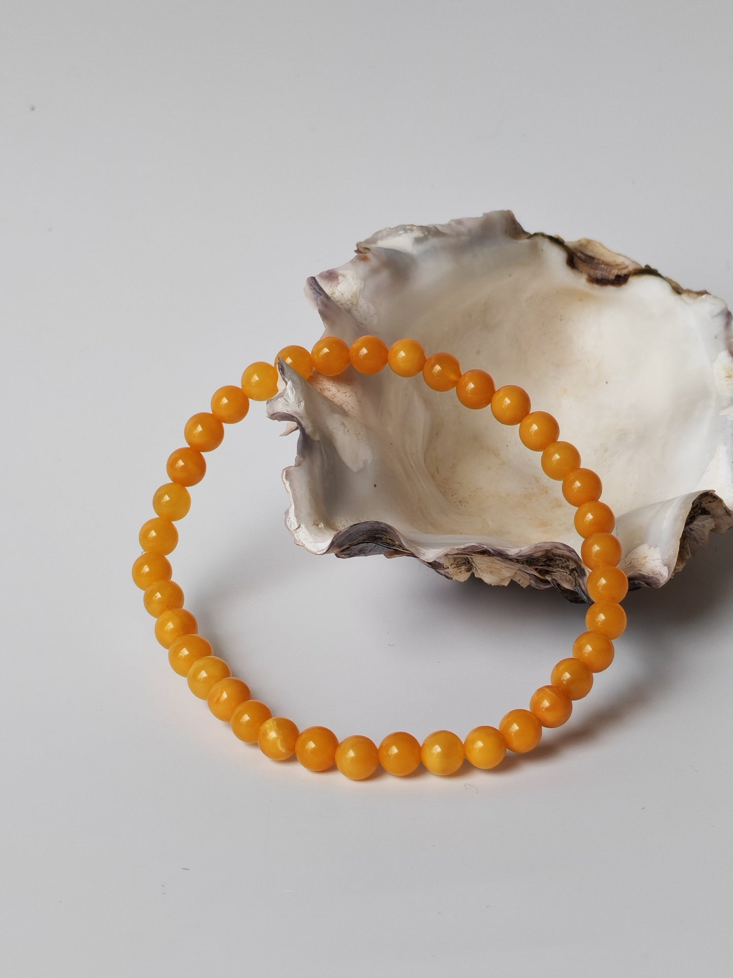 Natural Honey Amber Beaded Bracelet 5,5mm