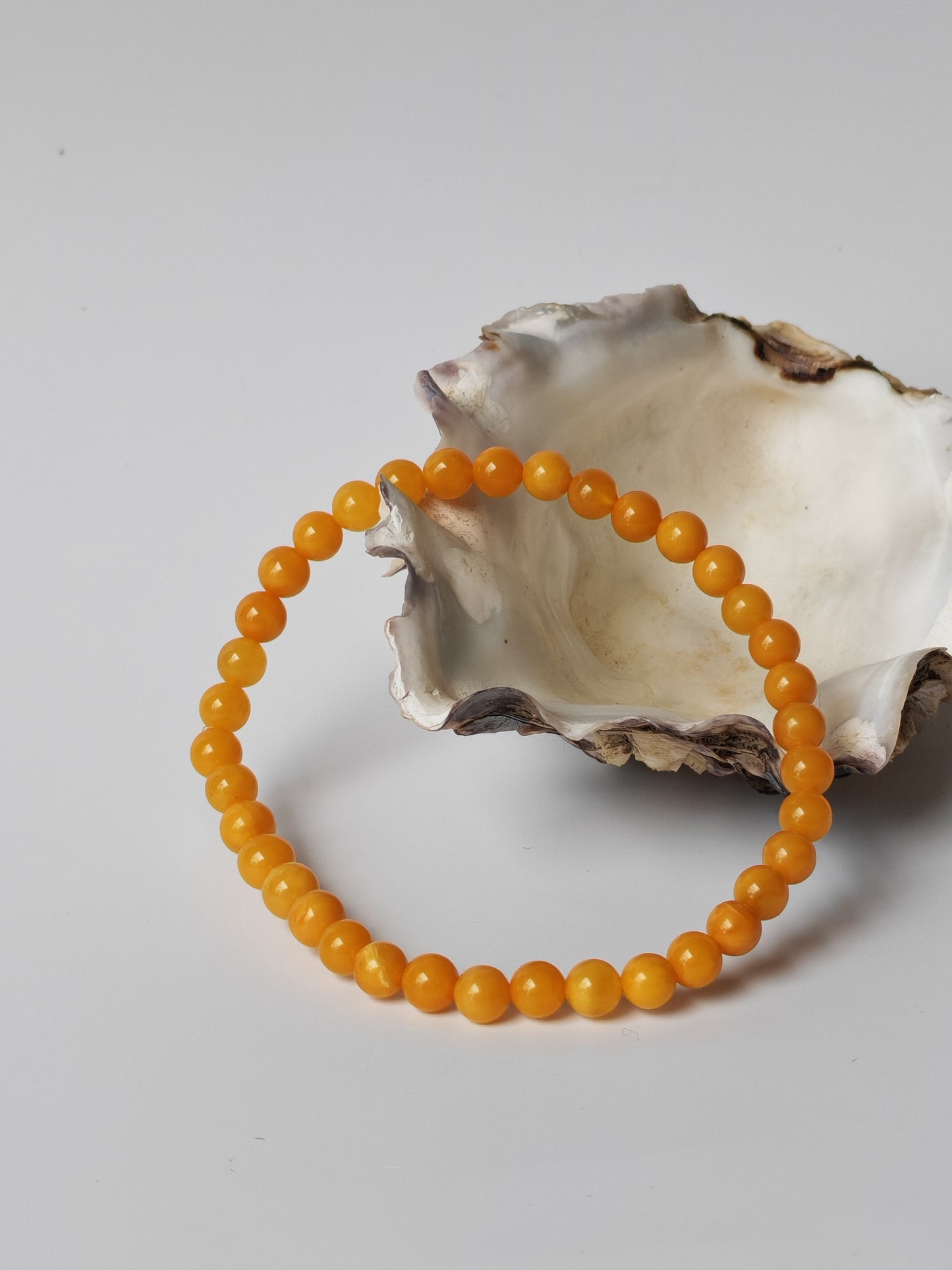 Natural Honey Amber Beaded Bracelet 5,5mm