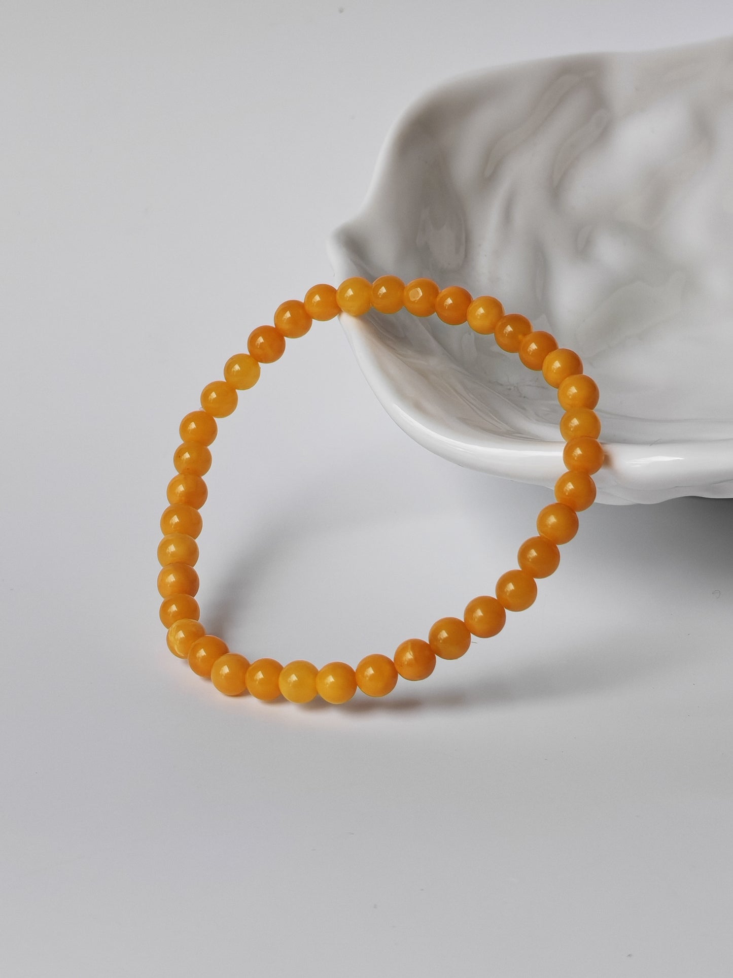 Natural Honey Amber Beaded Bracelet 5,5mm