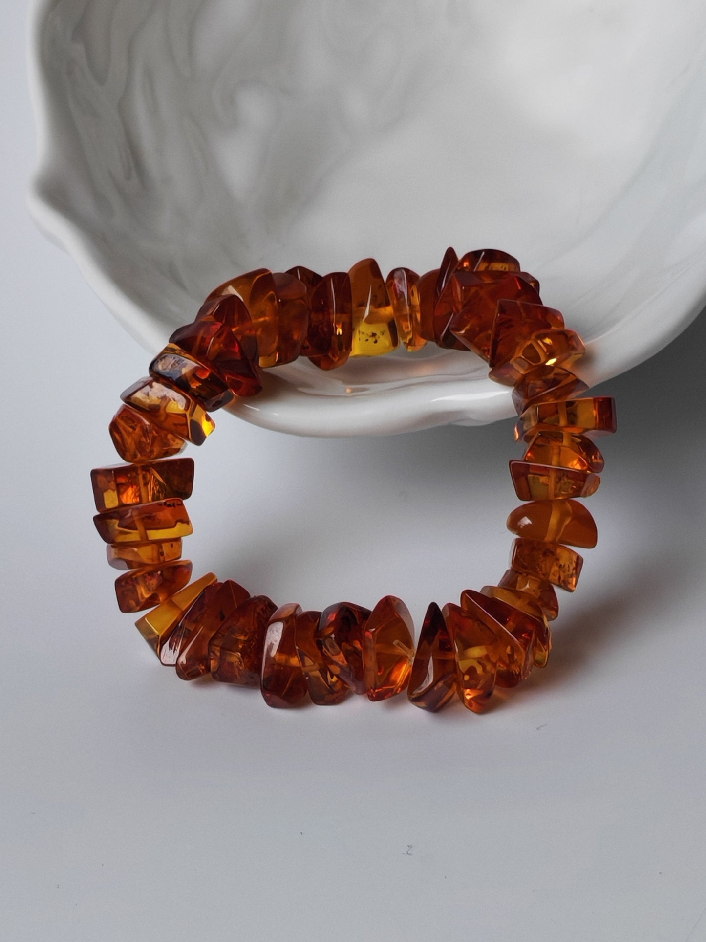 Cognac Amber Irregular Polished Bracelet