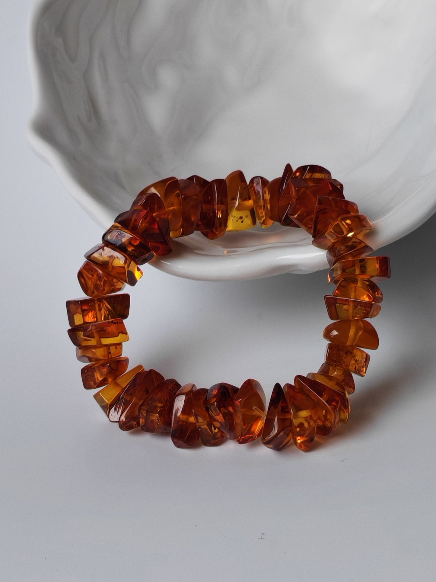 Cognac Amber Irregular Polished Bracelet