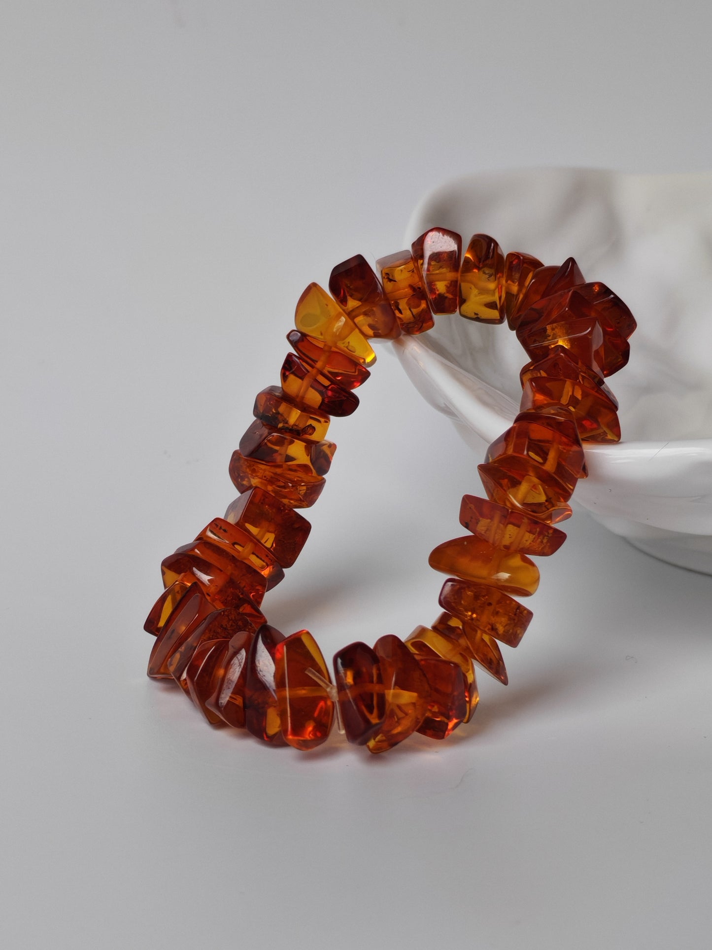 Cognac Amber Irregular Polished Bracelet