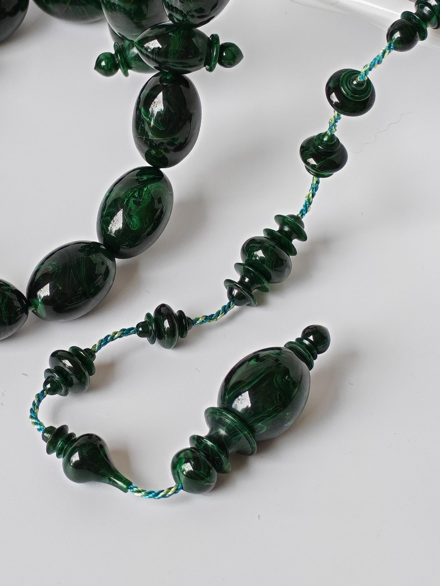 Rare Green Bakelite Tasbih – 35 Beads | Crafted by Ata Jaf