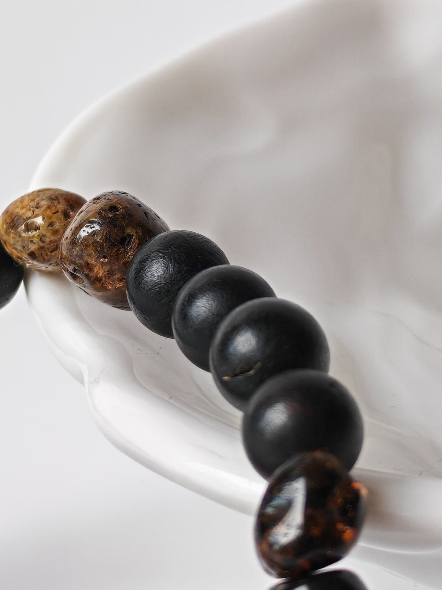 Raw Baltic Amber Bracelet | Irregular Beads with Natural Debris