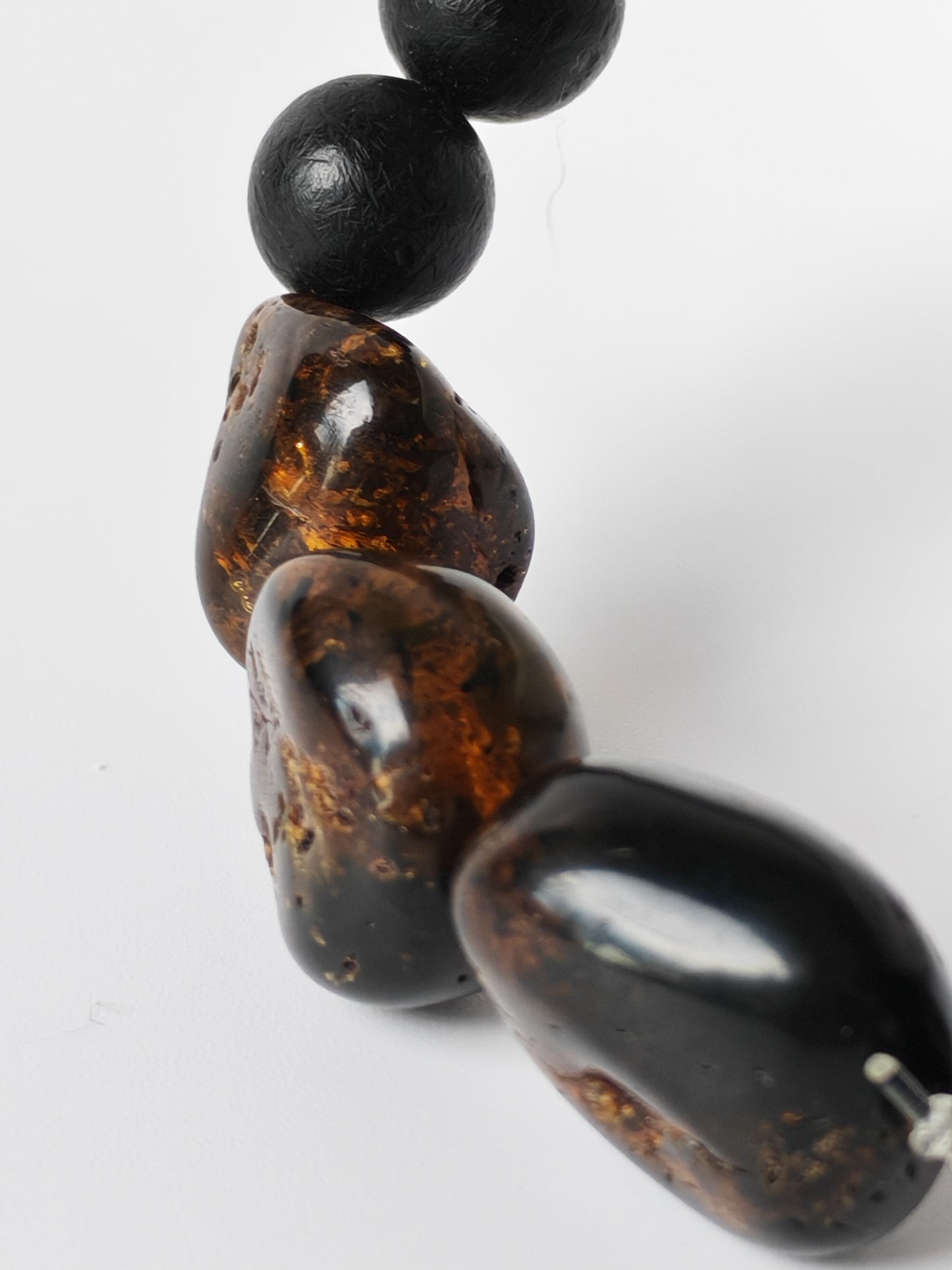 Raw Baltic Amber Bracelet | Irregular Beads with Natural Debris