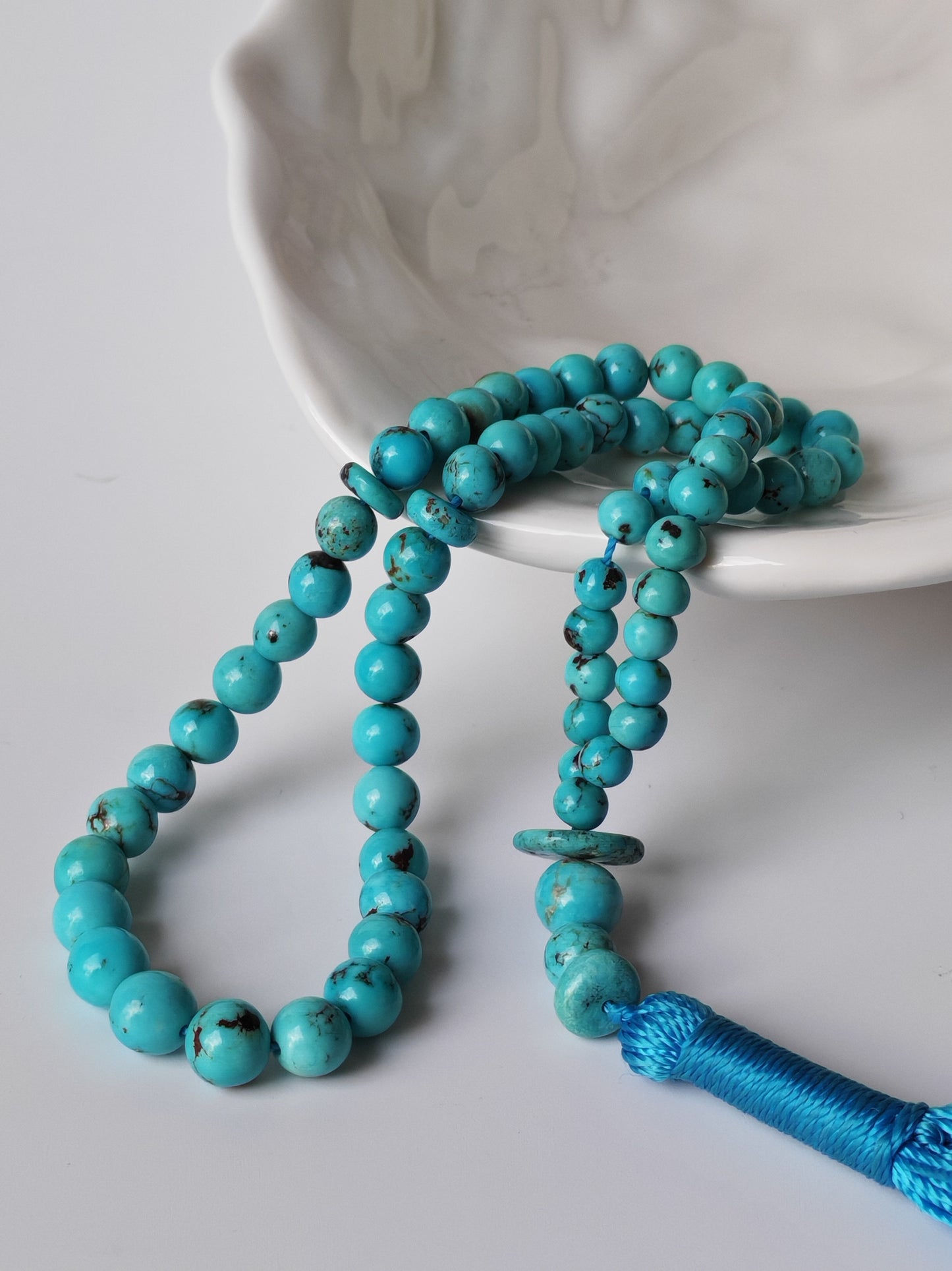 Natural Persian Turquoise Irregular Rosary – 66 Beads