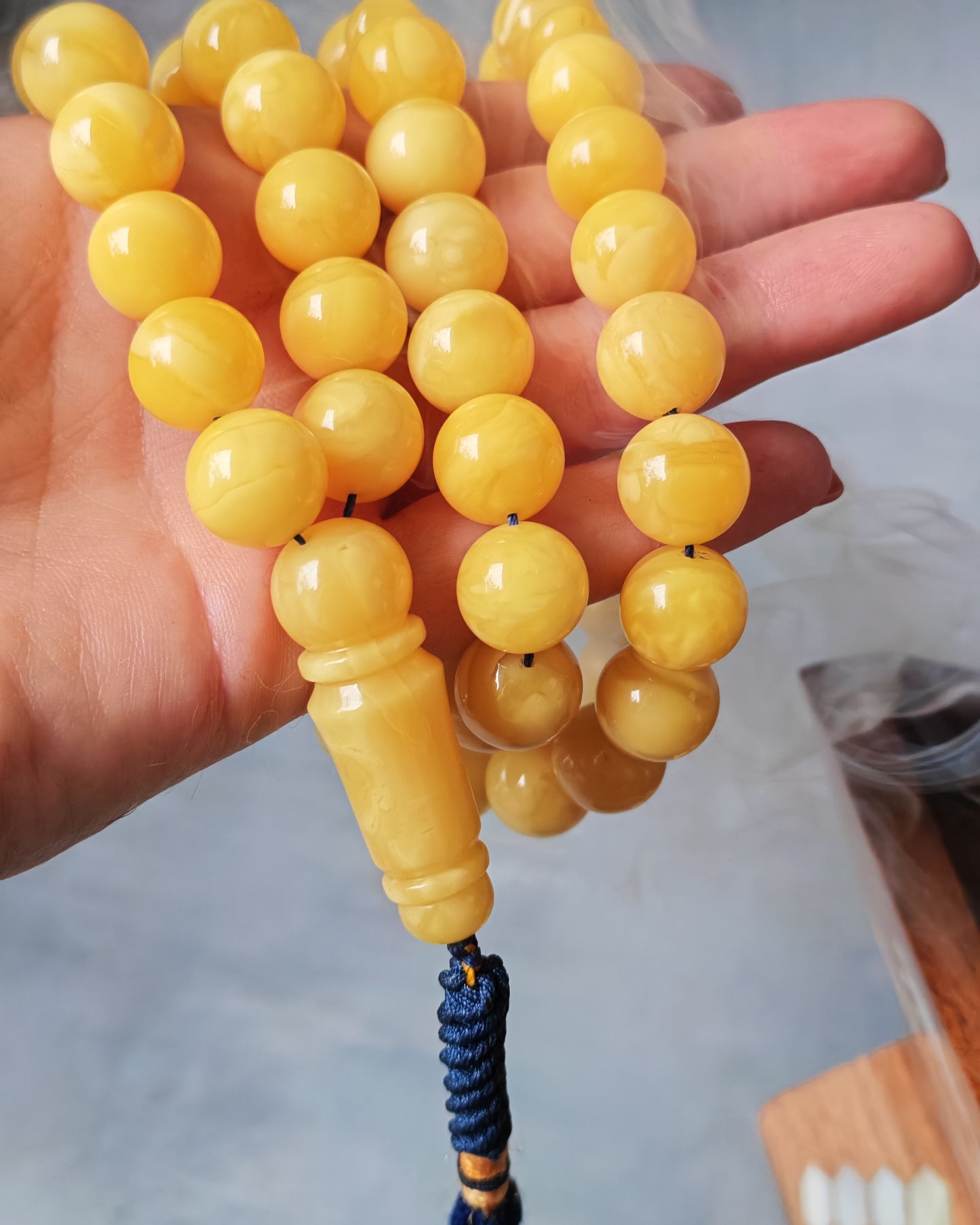 Long Collectible Natural Butterscotch Amber Rosary 67 Beads