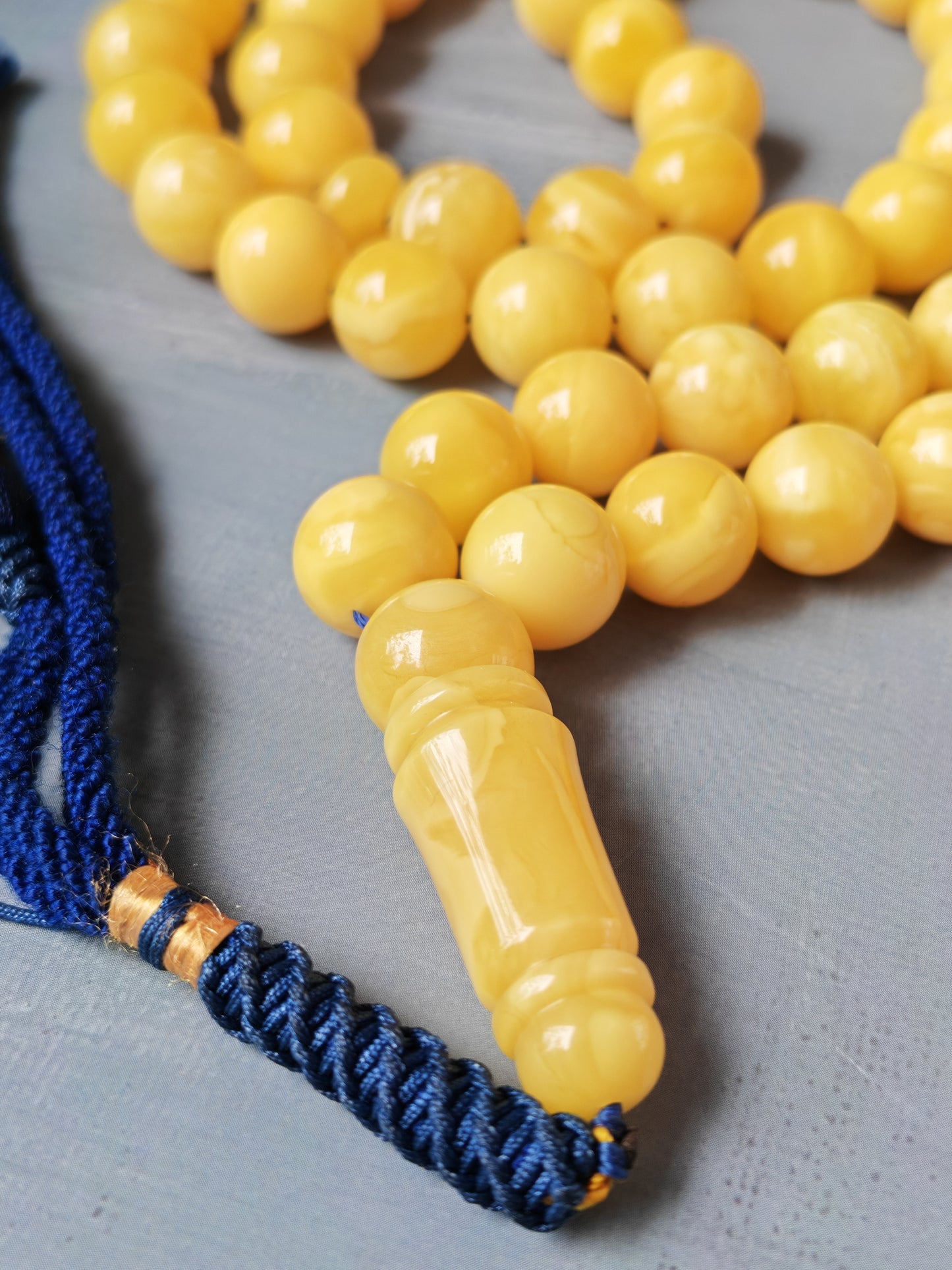Long Collectible Natural Butterscotch Amber Rosary 67 Beads