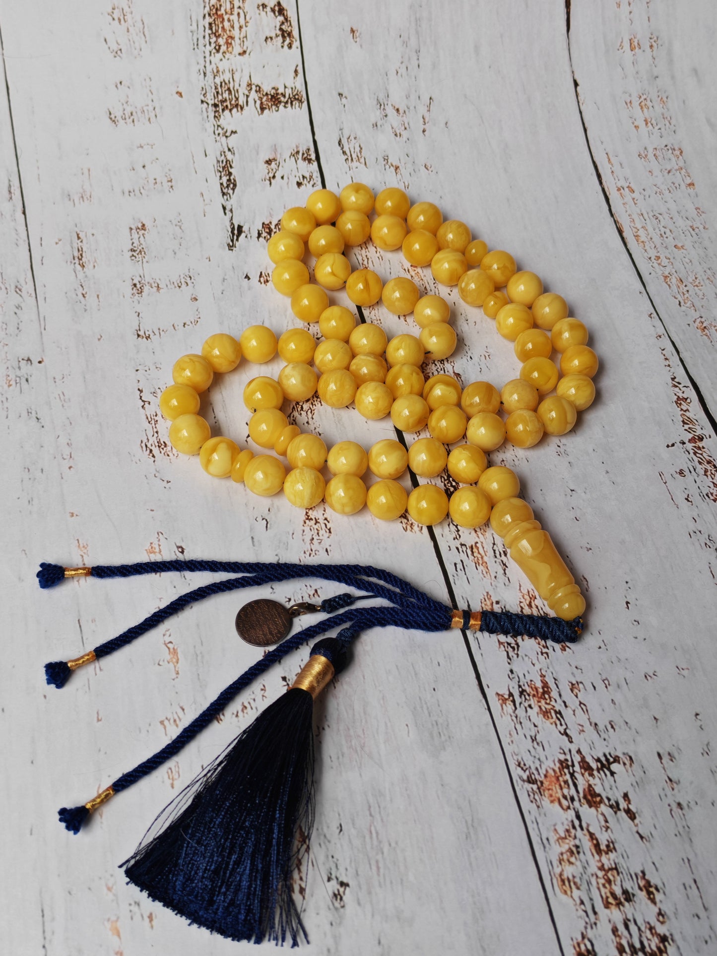 Long Collectible Natural Butterscotch Amber Rosary 67 Beads