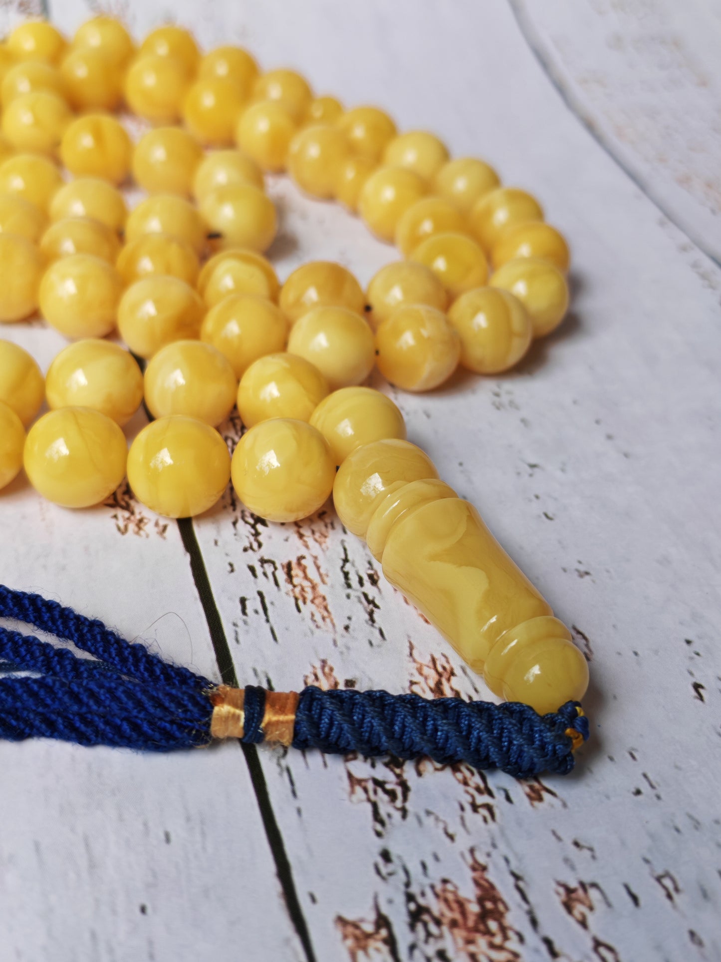 Long Collectible Natural Butterscotch Amber Rosary 67 Beads