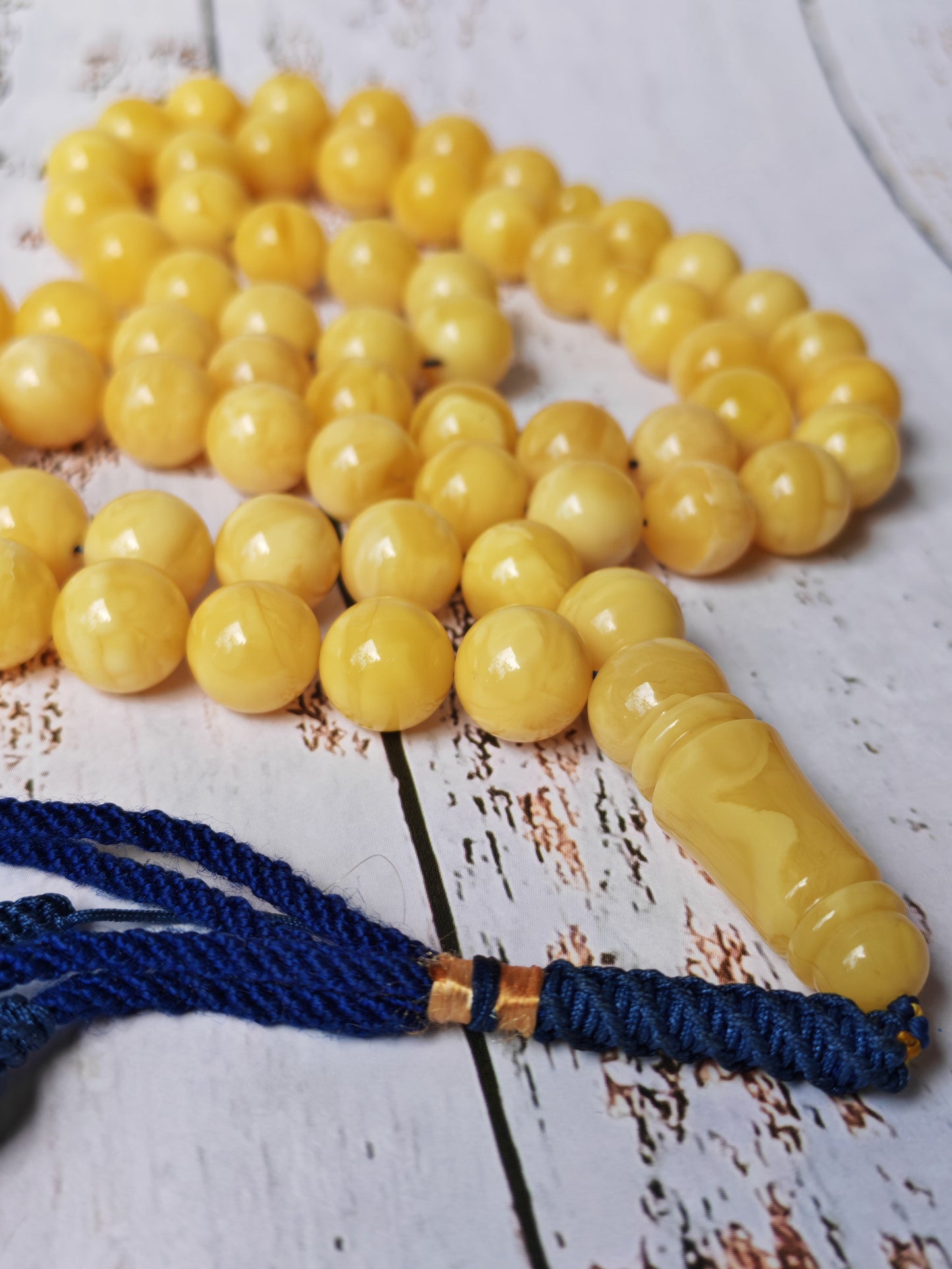 Long Collectible Natural Butterscotch Amber Rosary 67 Beads