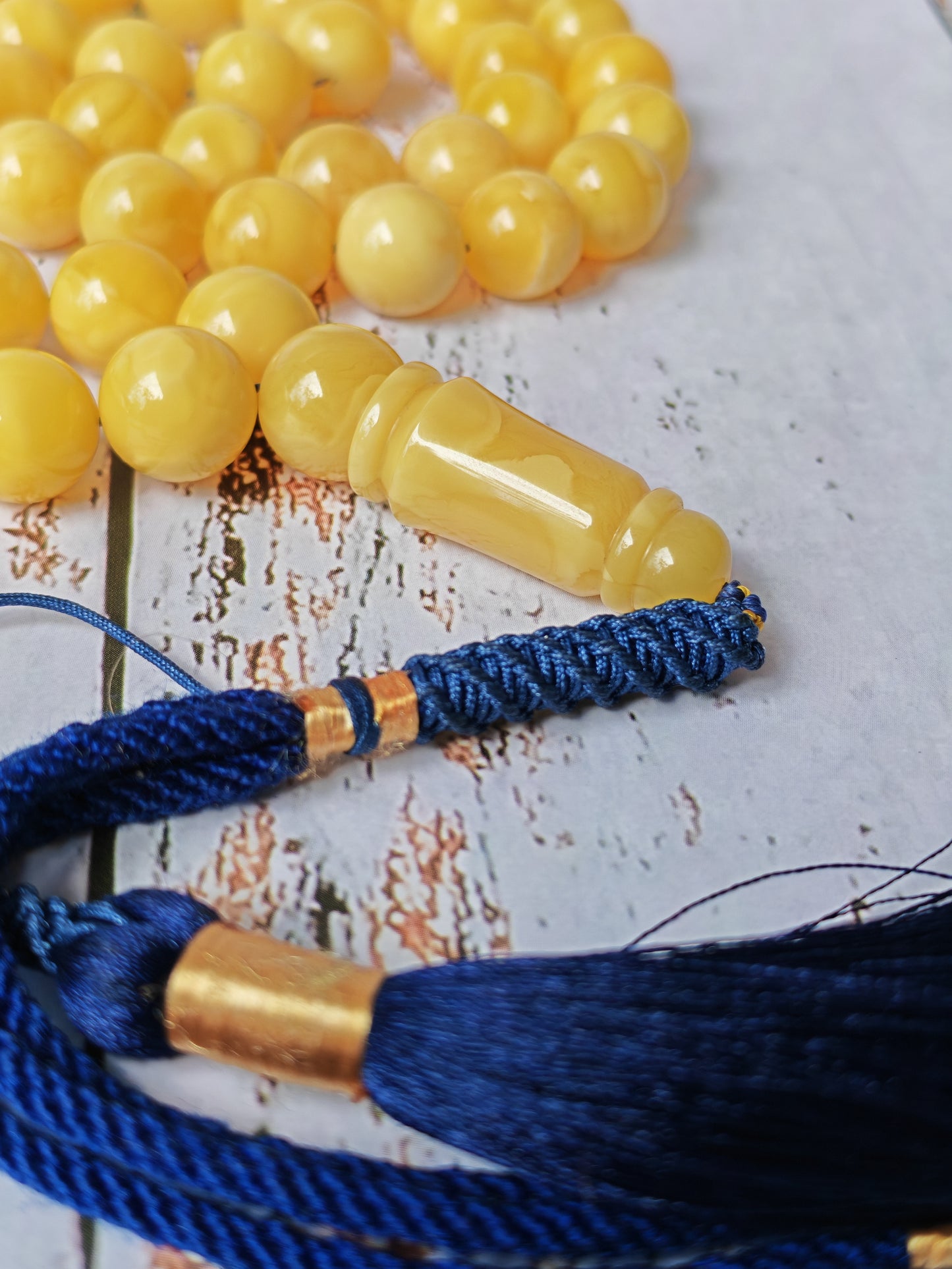 Long Collectible Natural Butterscotch Amber Rosary 67 Beads