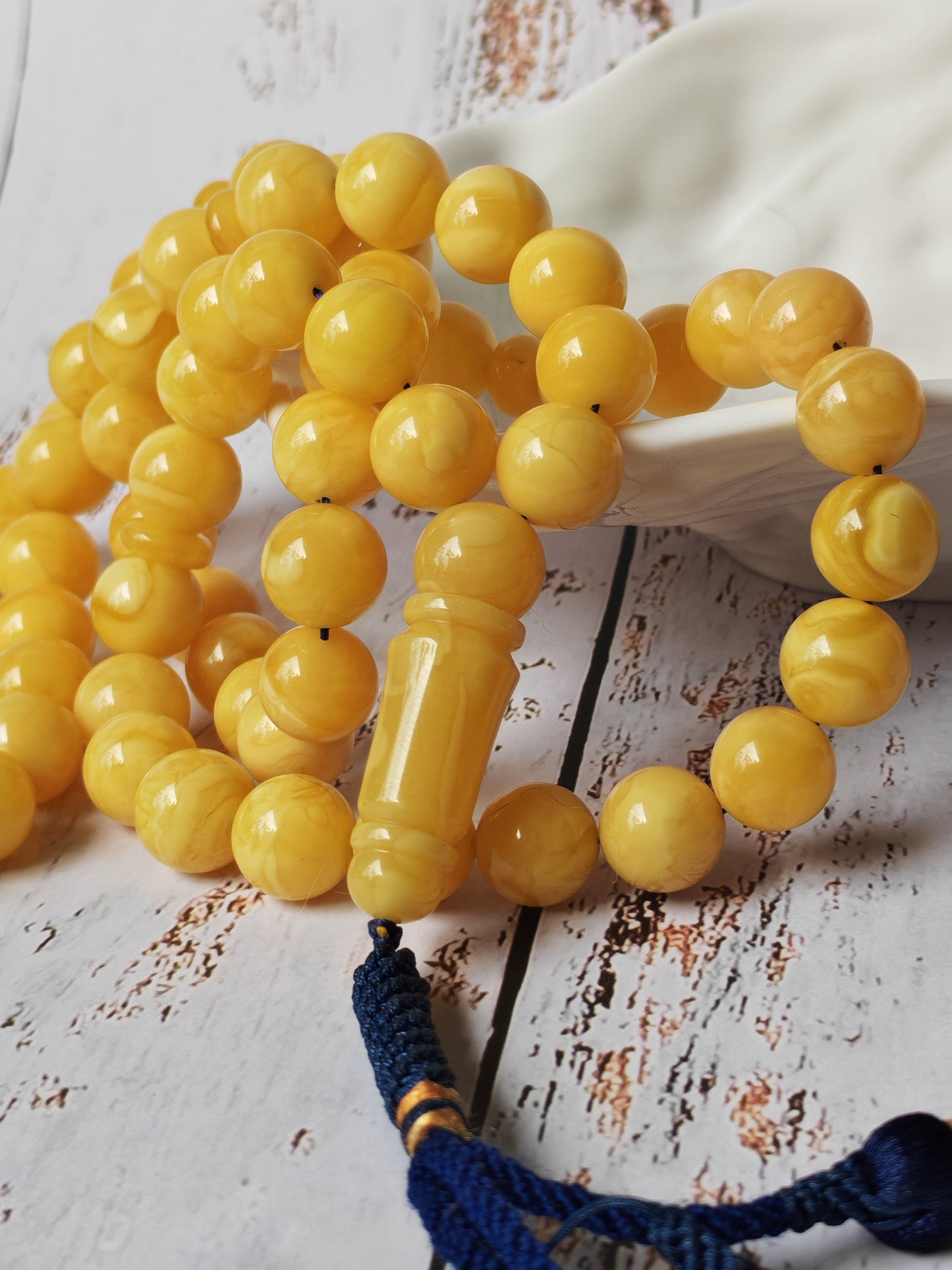 Long Collectible Natural Butterscotch Amber Rosary 67 Beads