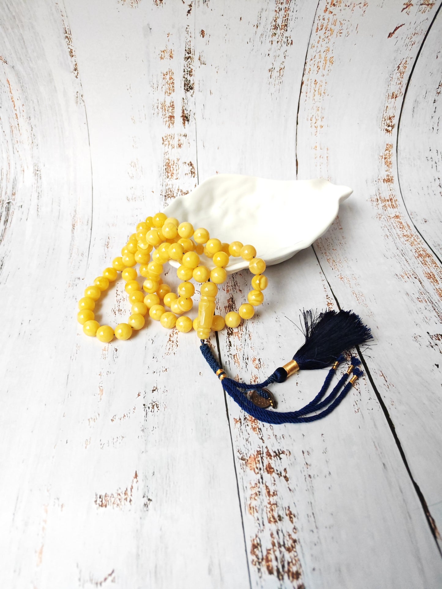 Long Collectible Natural Butterscotch Amber Rosary 67 Beads