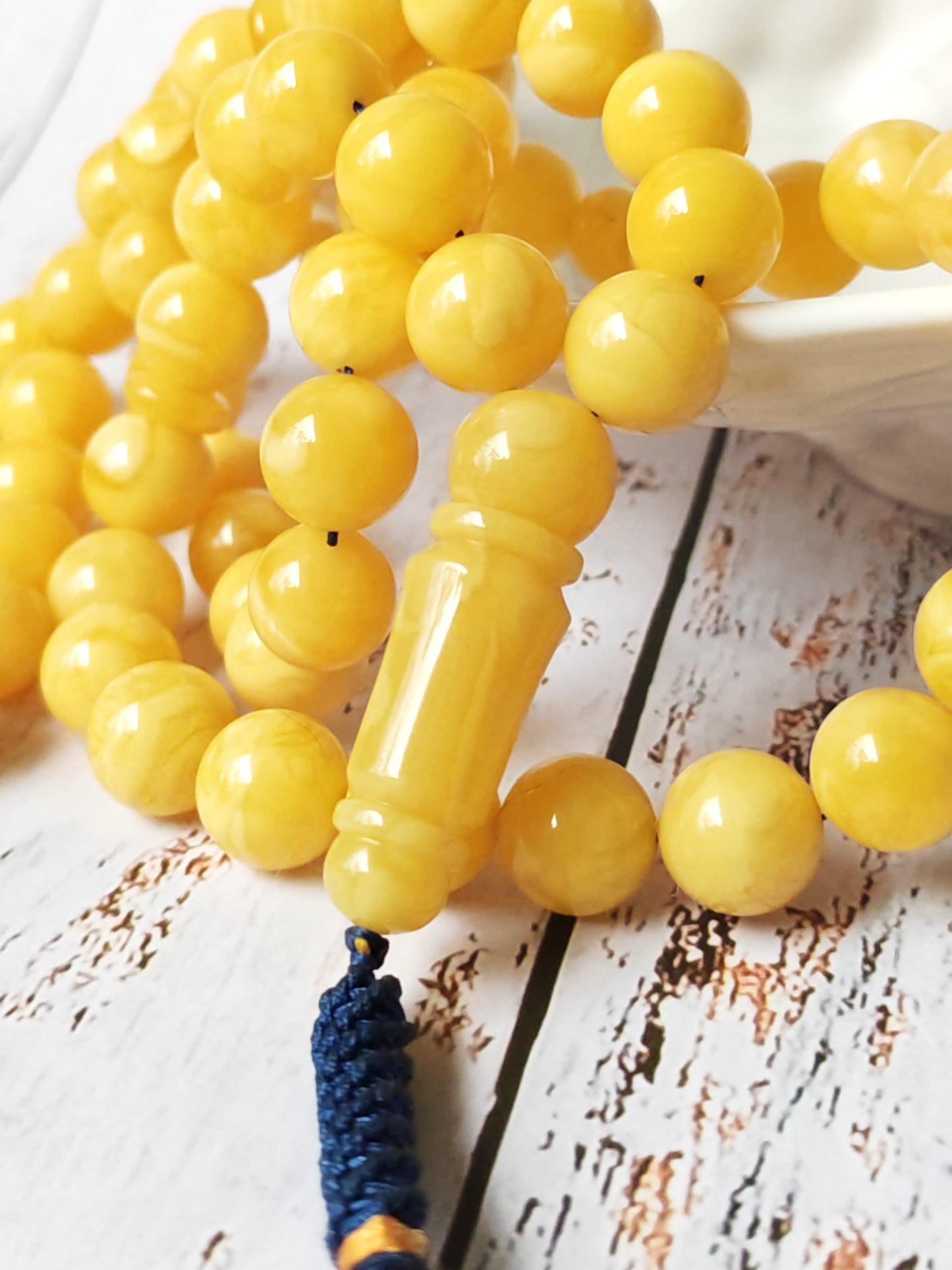 Long Collectible Natural Butterscotch Amber Rosary 67 Beads