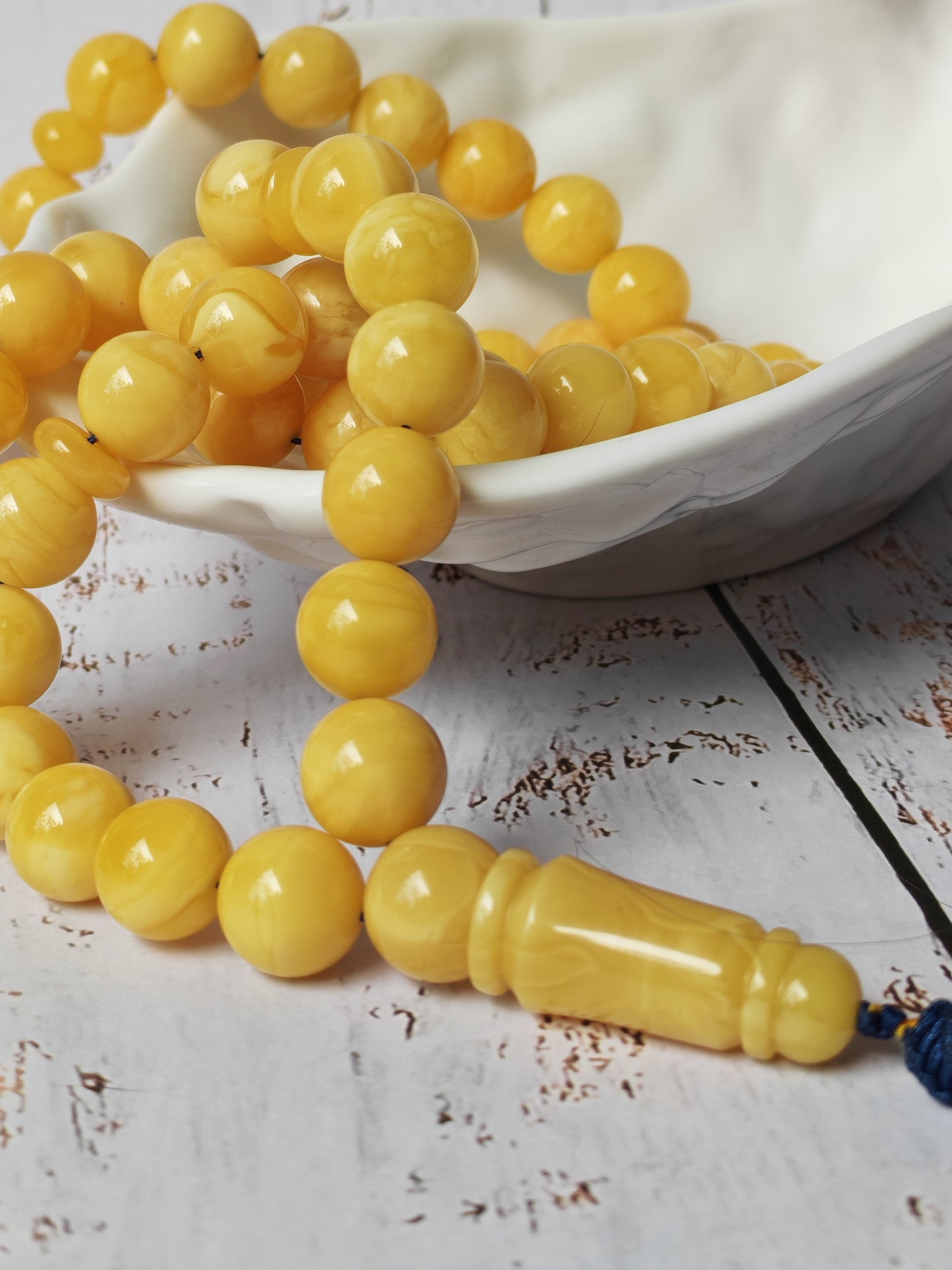 Long Collectible Natural Butterscotch Amber Rosary 67 Beads