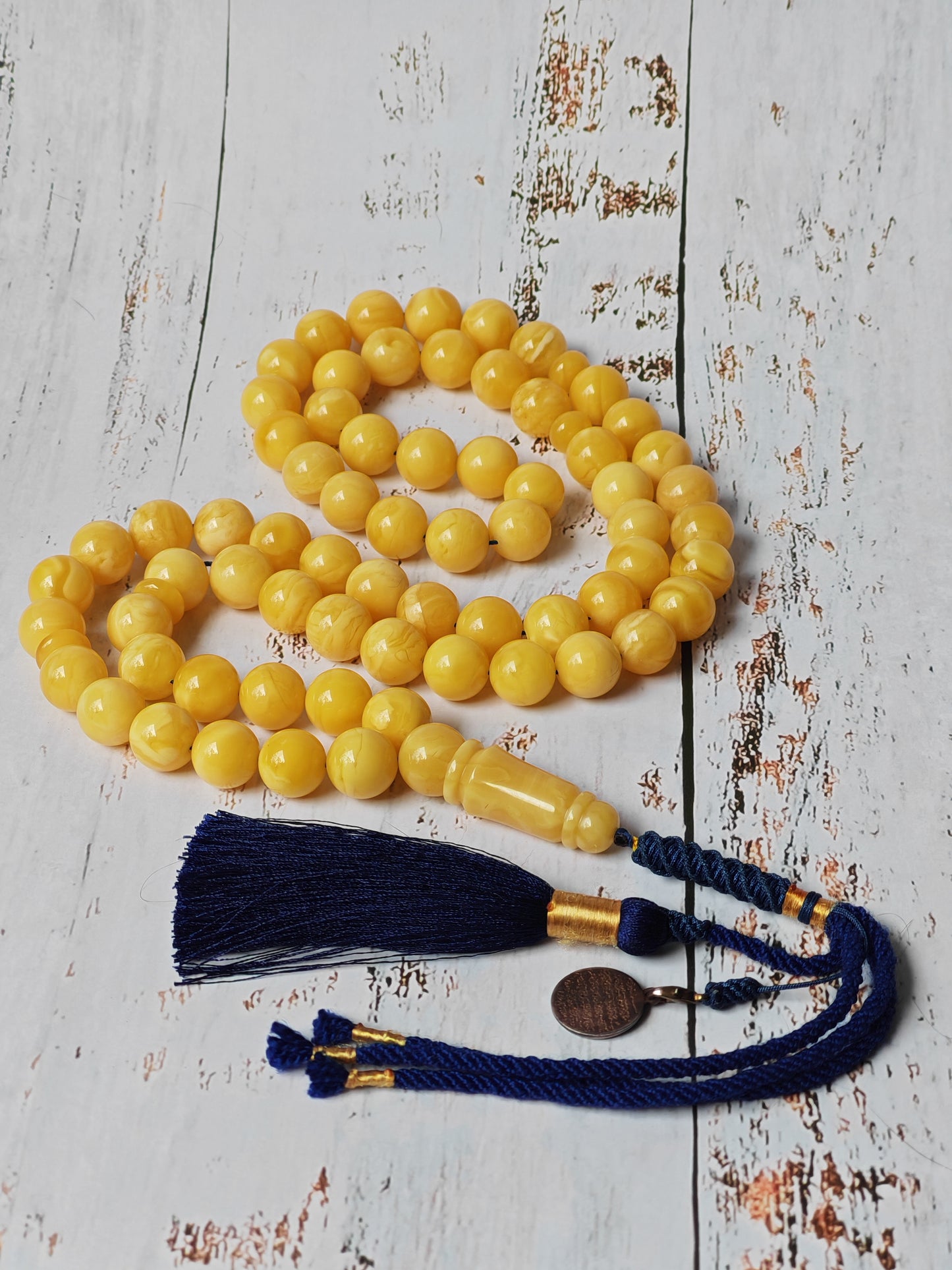 Long Collectible Natural Butterscotch Amber Rosary 67 Beads