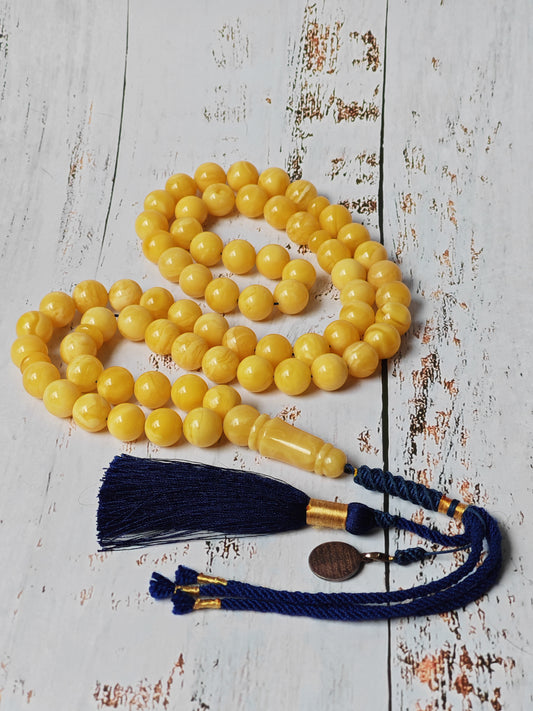 Long Collectible Natural Butterscotch Amber Rosary 67 Beads