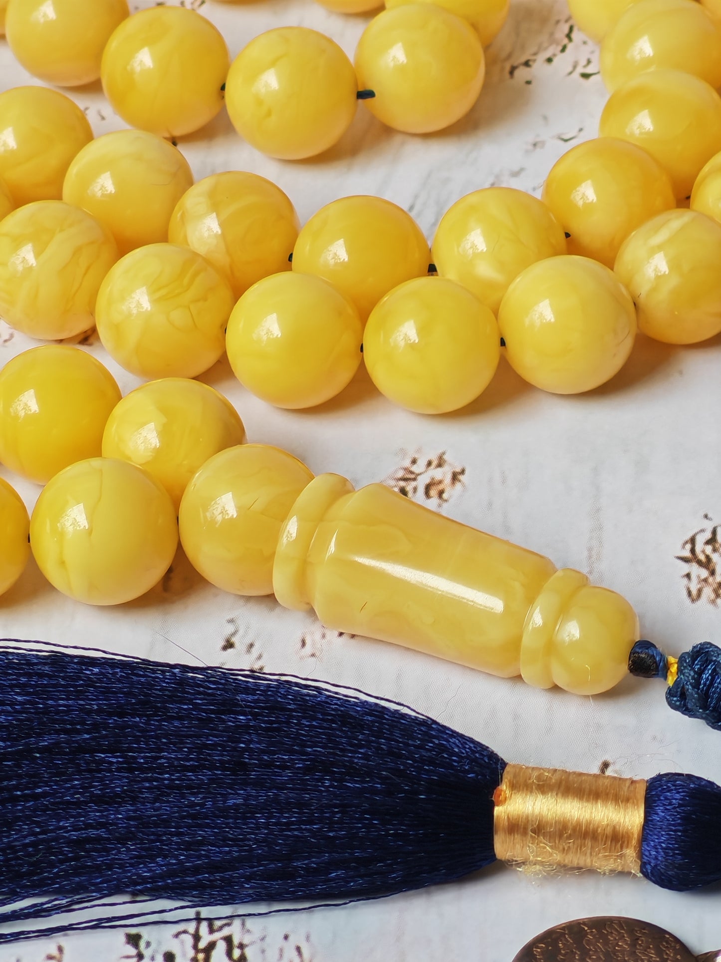 Long Collectible Natural Butterscotch Amber Rosary 67 Beads
