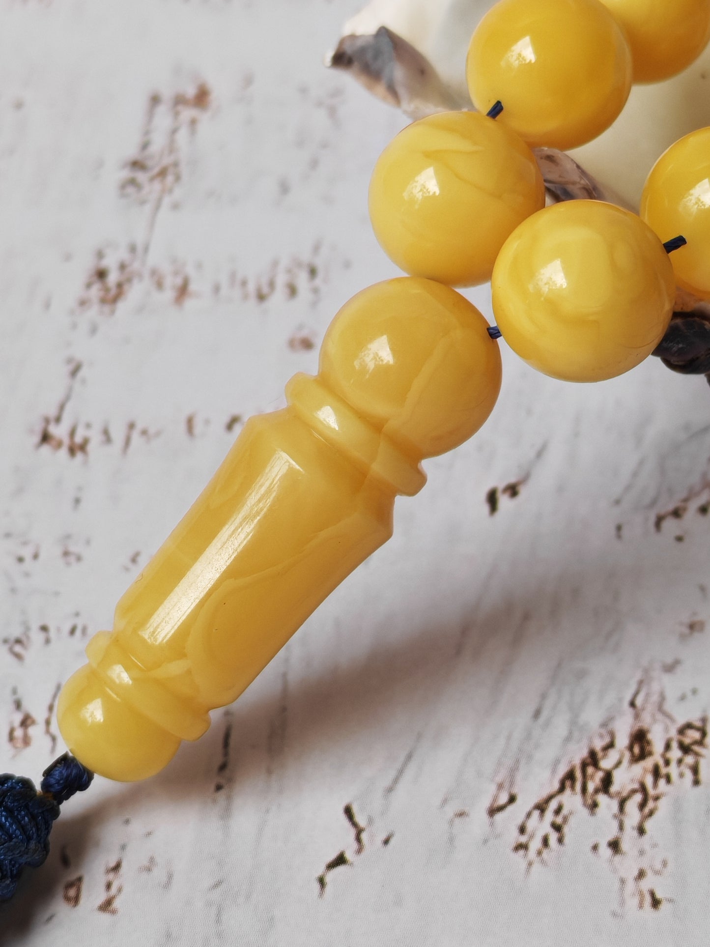Long Collectible Natural Butterscotch Amber Rosary 67 Beads
