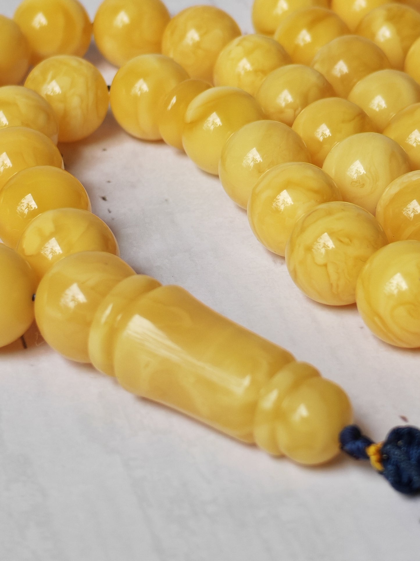 Long Collectible Natural Butterscotch Amber Rosary 67 Beads