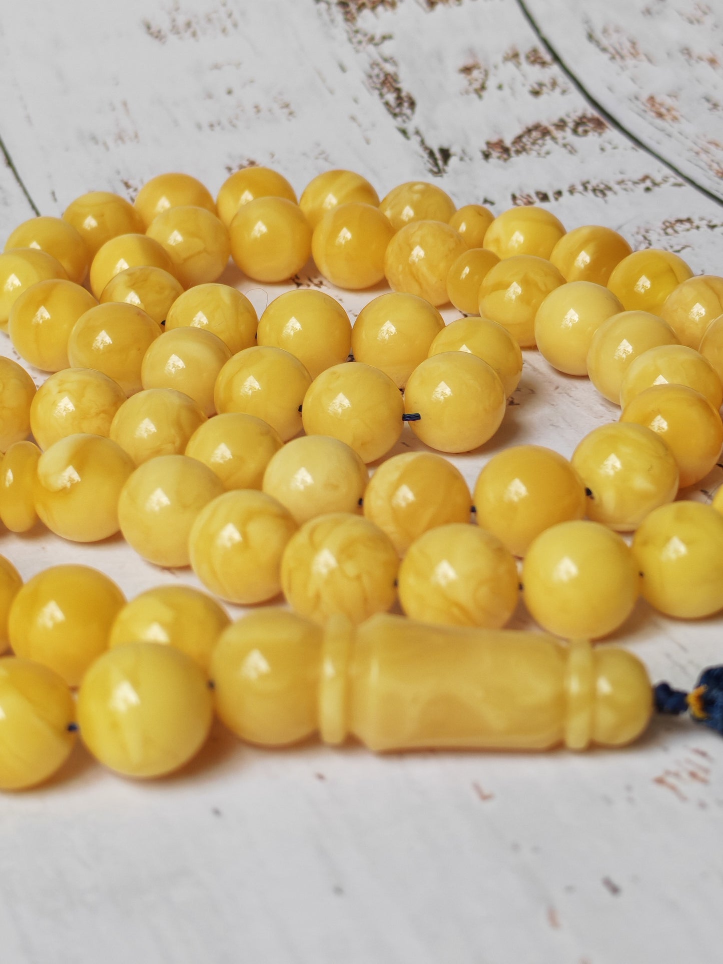 Long Collectible Natural Butterscotch Amber Rosary 67 Beads